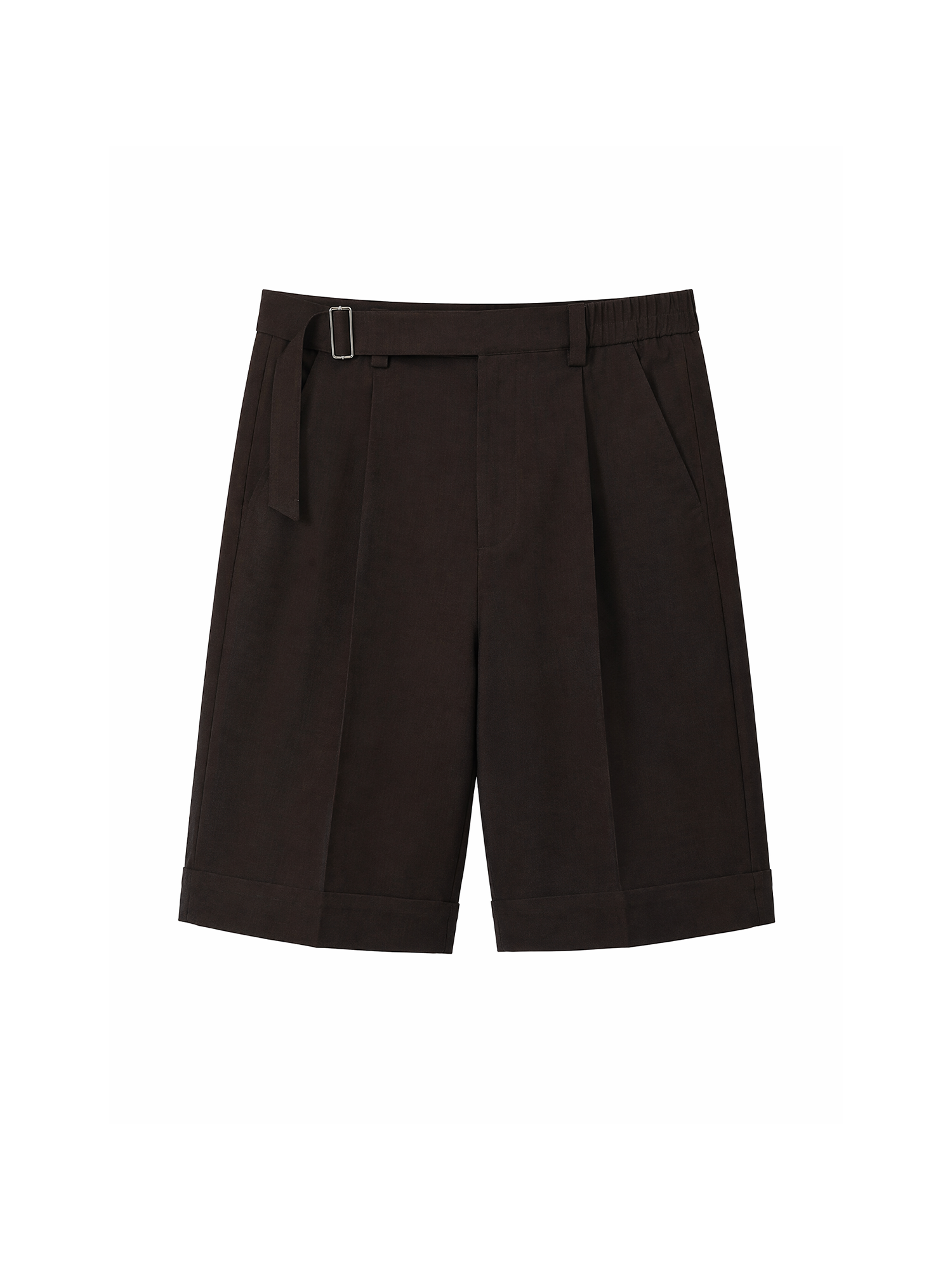 GRAINMUSTARD Pleated Linen-Blend Belt Tailored Shorts