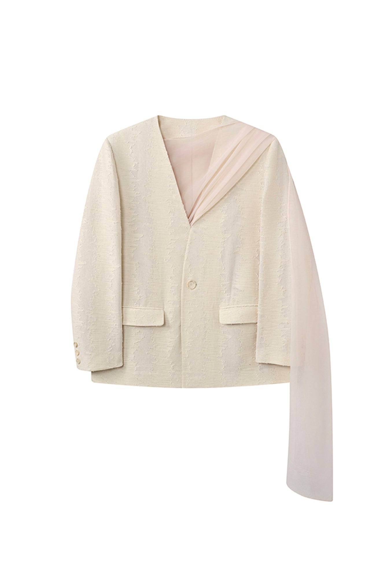 JIECHI Asymmetrical Overlay Draped Blazer, premium urban and streetwear designers apparel on PROJECTISR.com, JIECHI
