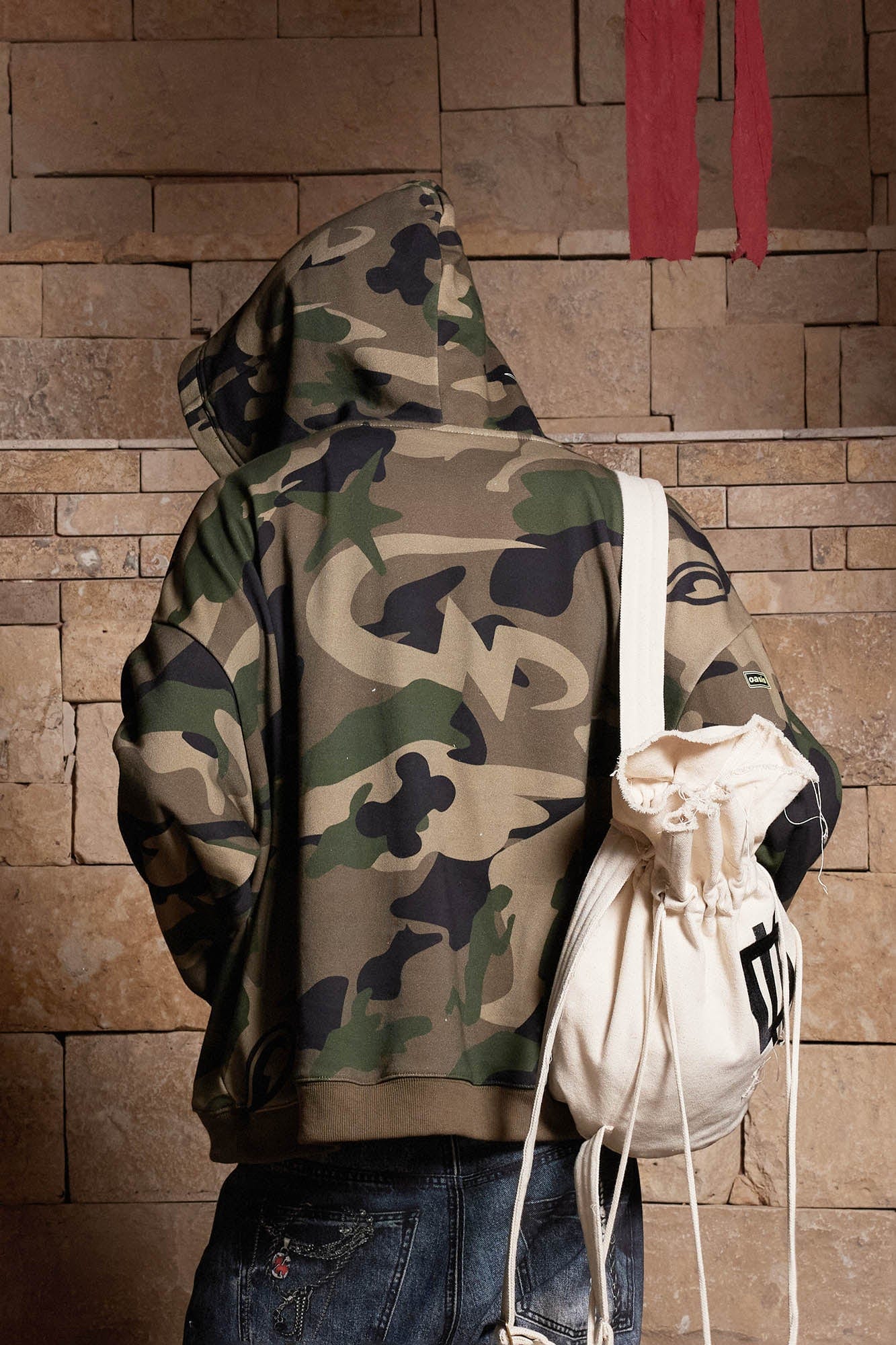 DND4DES The Stickers Camo V-Neck Hoodie