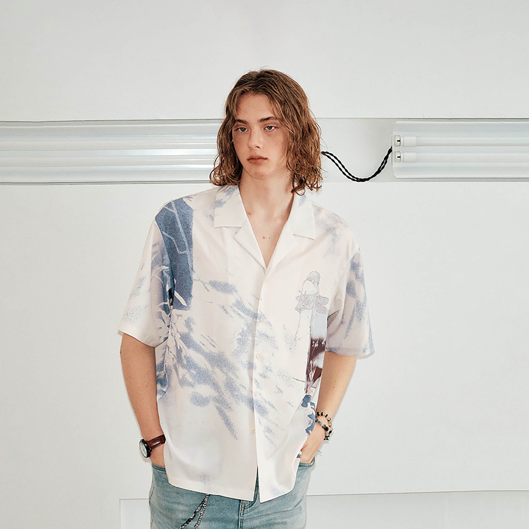 KREATE Garden Silhouette Full Print Cuban Half Shirt, premium urban and streetwear designers apparel on PROJECTISR.com, KREATE