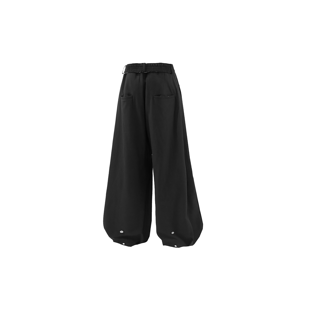 RELABEL Pleated Wide-Leg Elasticated Belt Trousers
