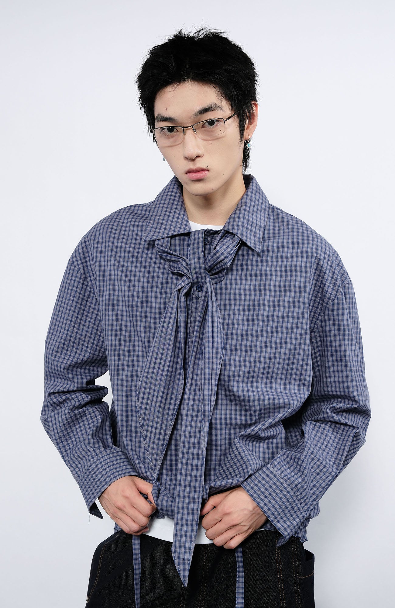 7440 37 1 Plaid Neck Tie Shirt