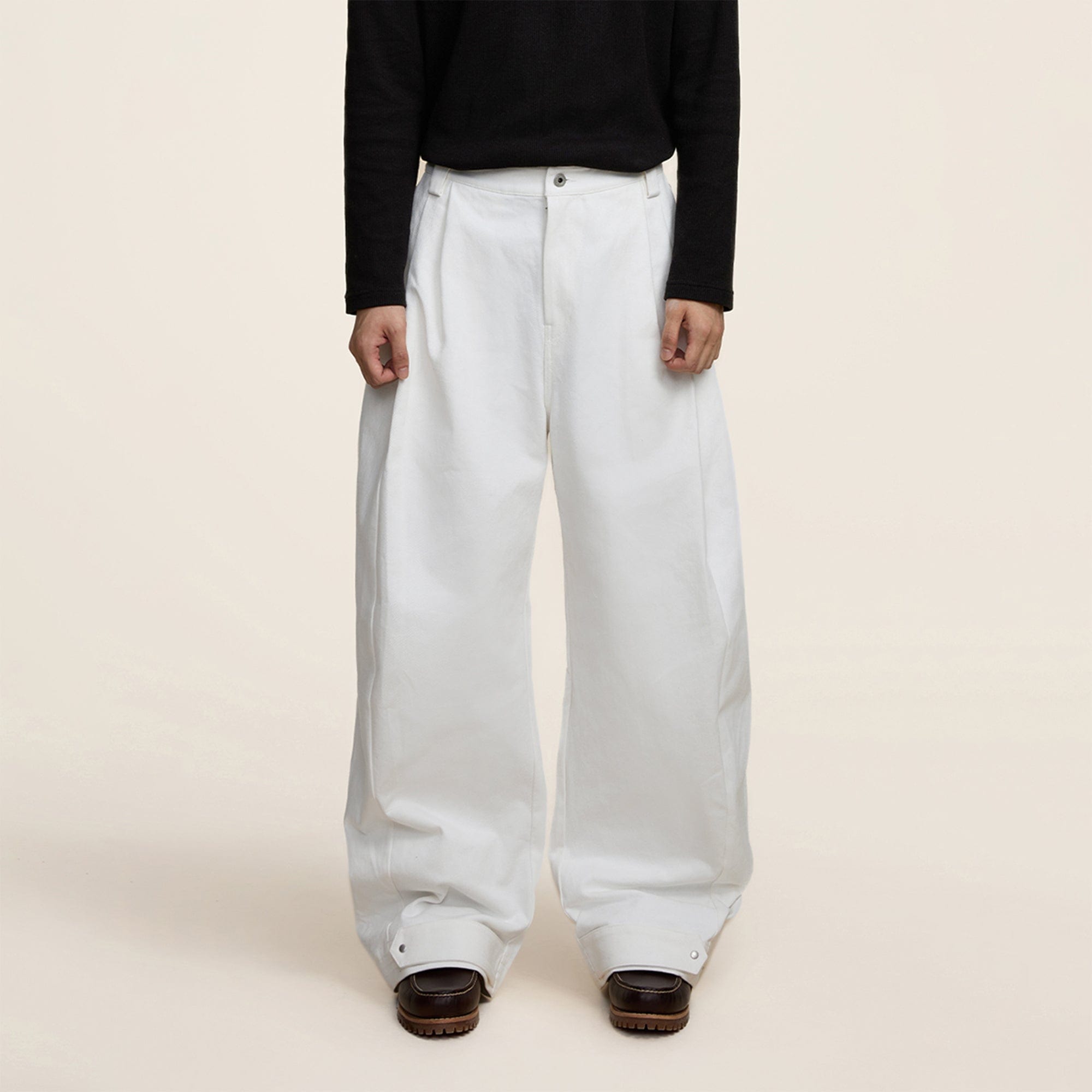 OPICLOTH Crinkled Wide-Leg Pants