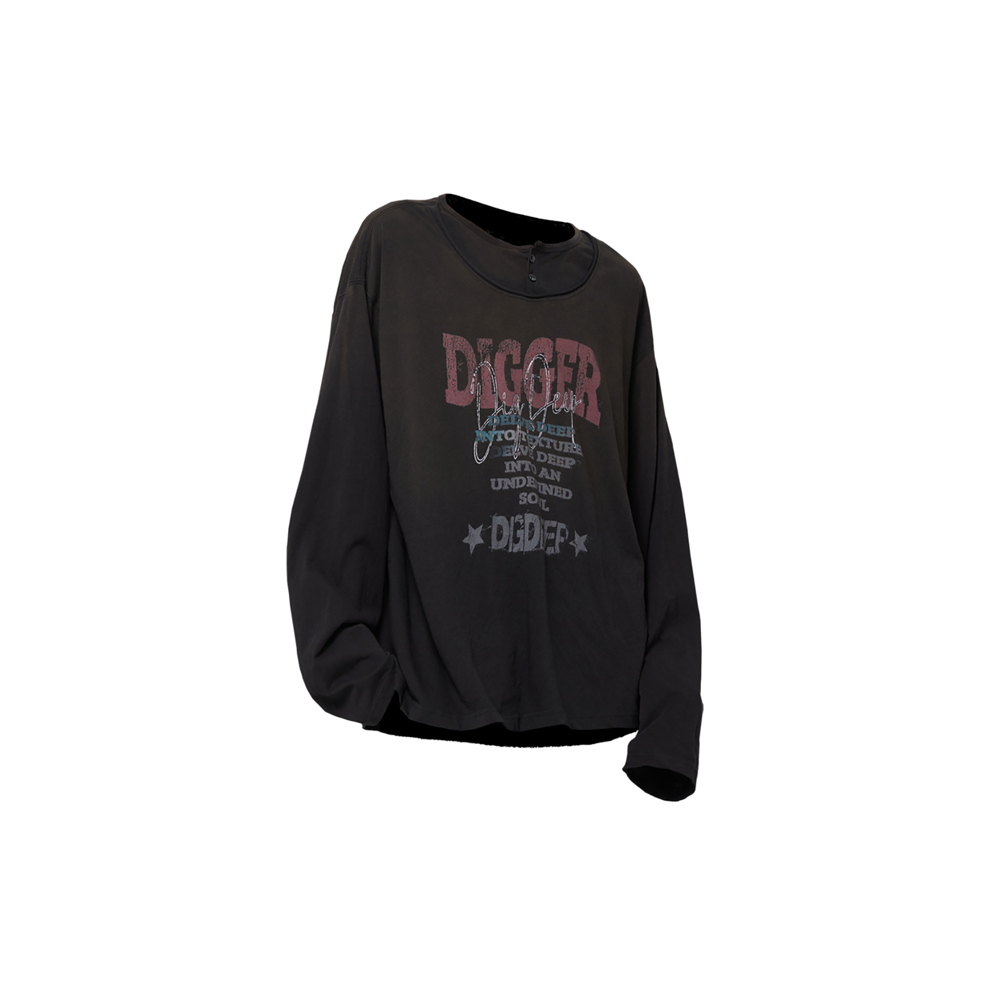 RELABEL Distressed Graphic Long-Sleeve Tee