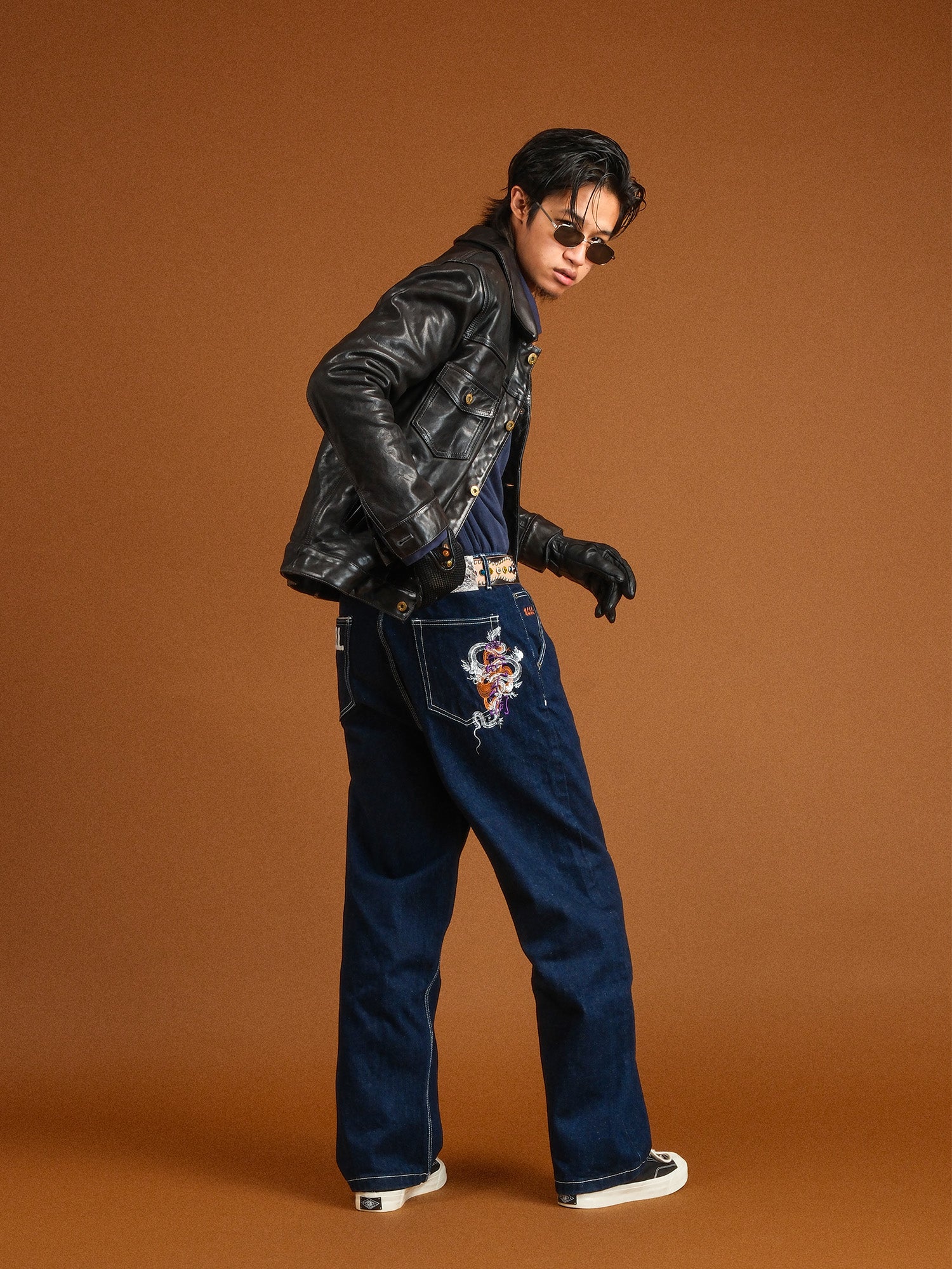 NEIGBORL Washed Embroidered Straight-Leg Jeans, premium urban and streetwear designers apparel on PROJECTISR.com, NEIGBORL