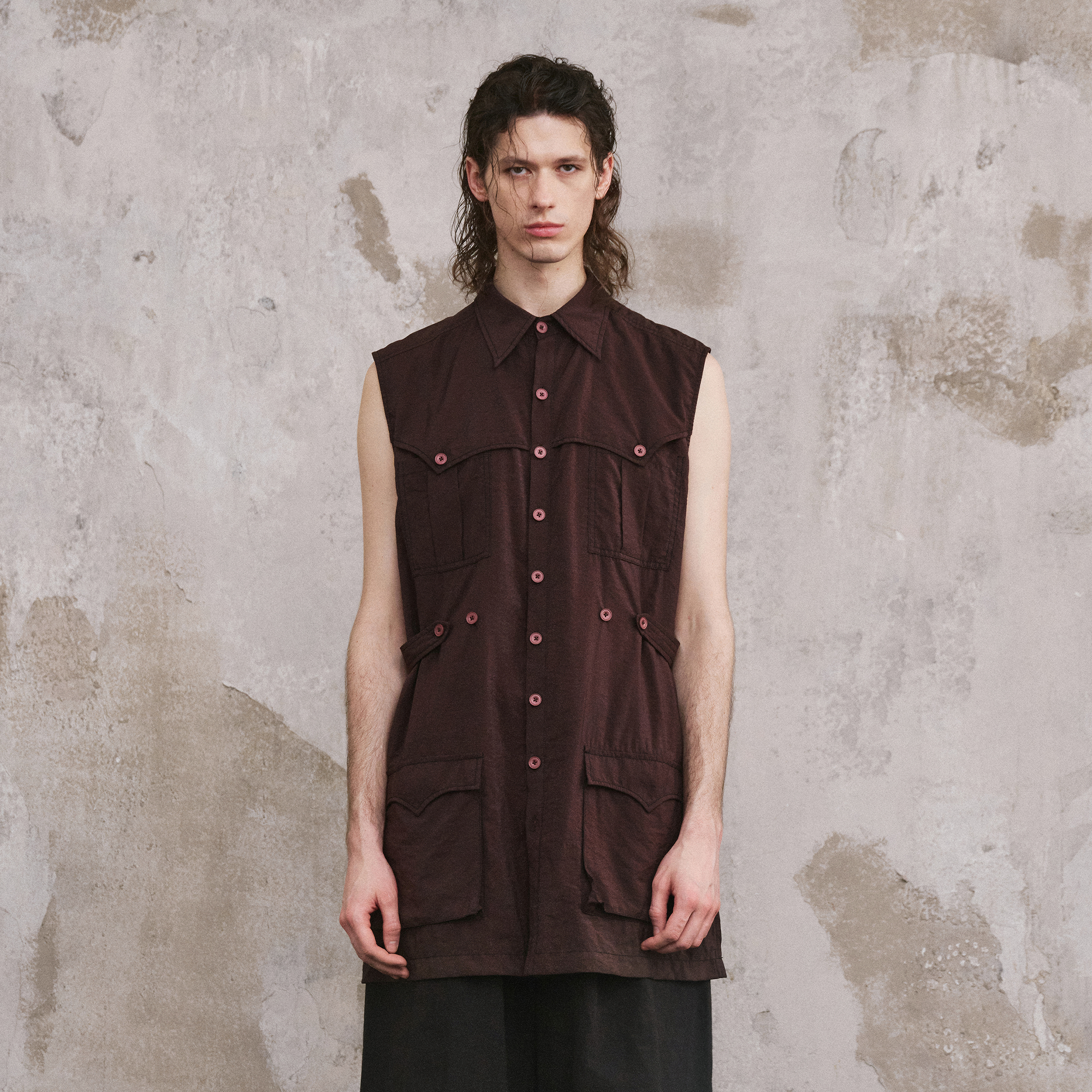 ILNya Nieternite Nifutur Multi-Pocket Modal Sleeveless Shirt