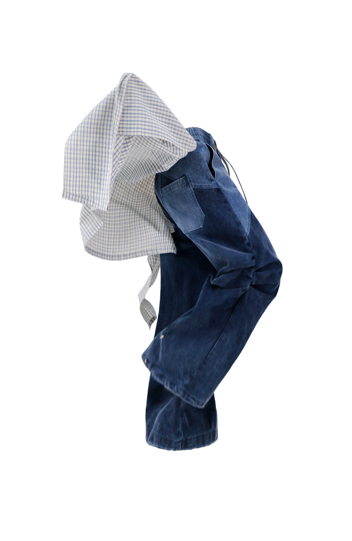 RELABEL Detachable Washed Pleated Jeans
