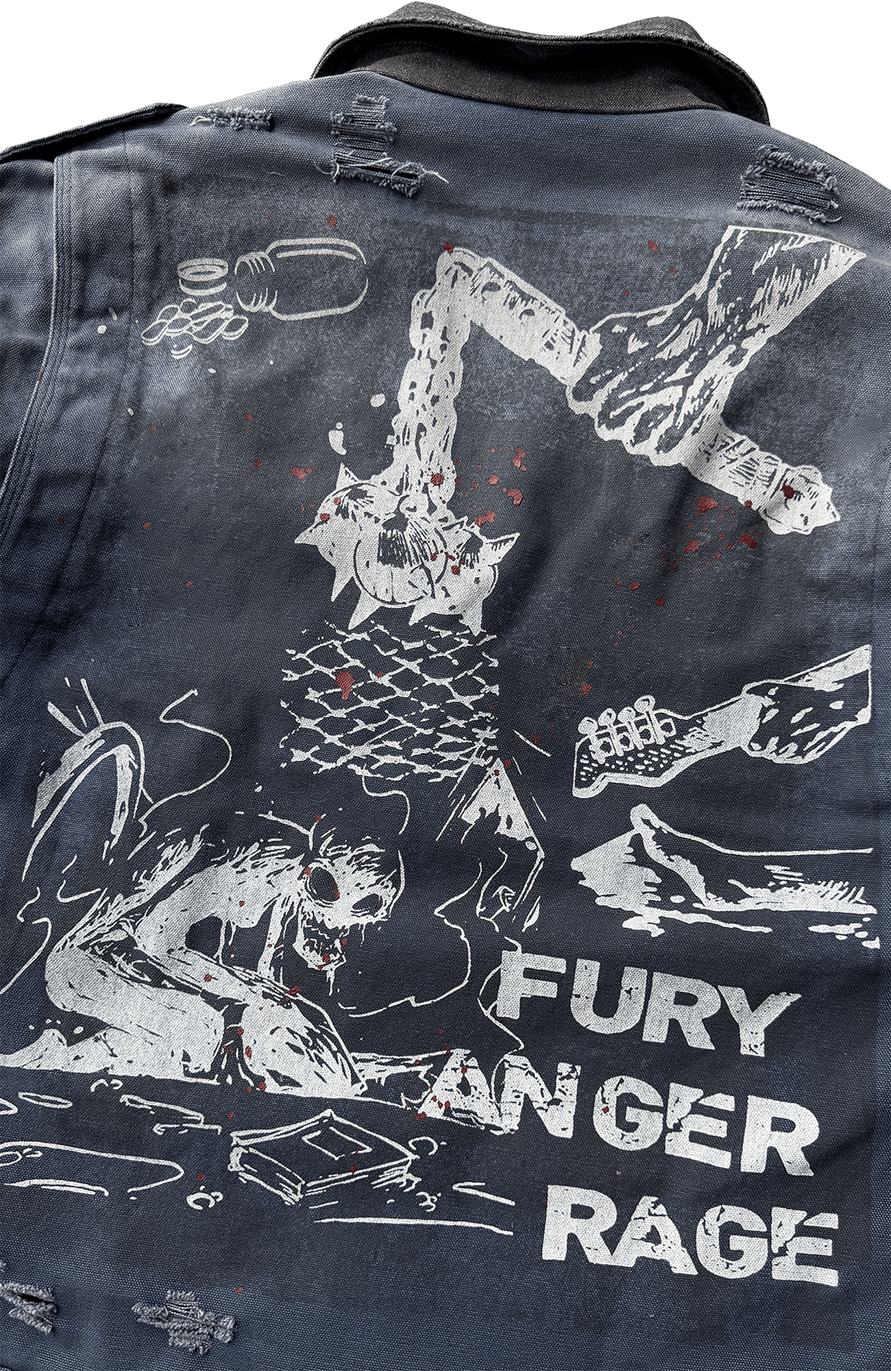 TECNINEGROUP Distressed Grunge Denim Jacket