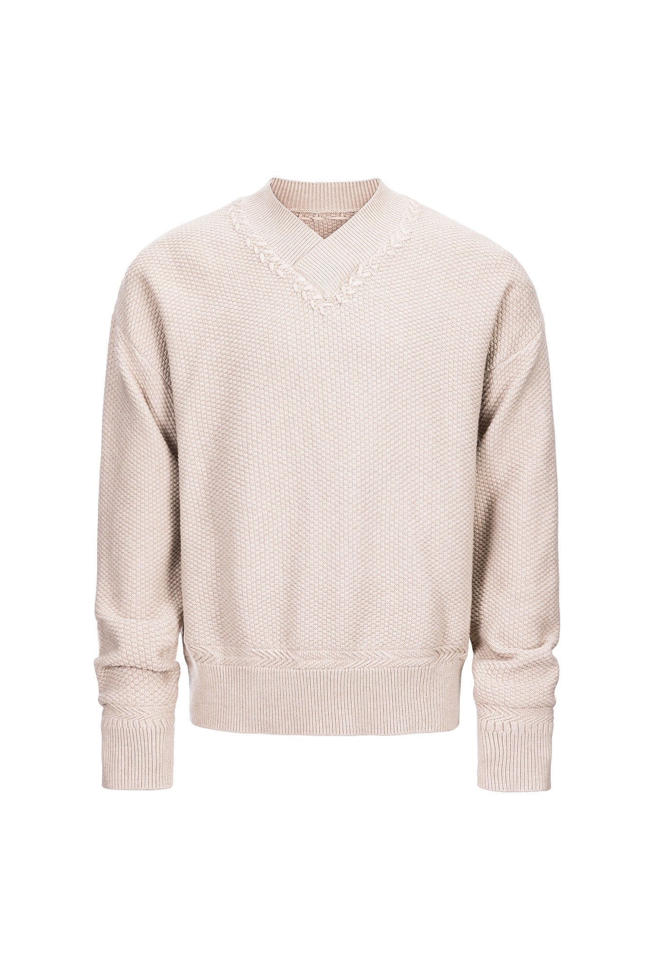 CATSSTAC Wheat-Weave V-Neck Oversized Sweater, premium urban and streetwear designers apparel on PROJECTISR.com, CATSSTAC