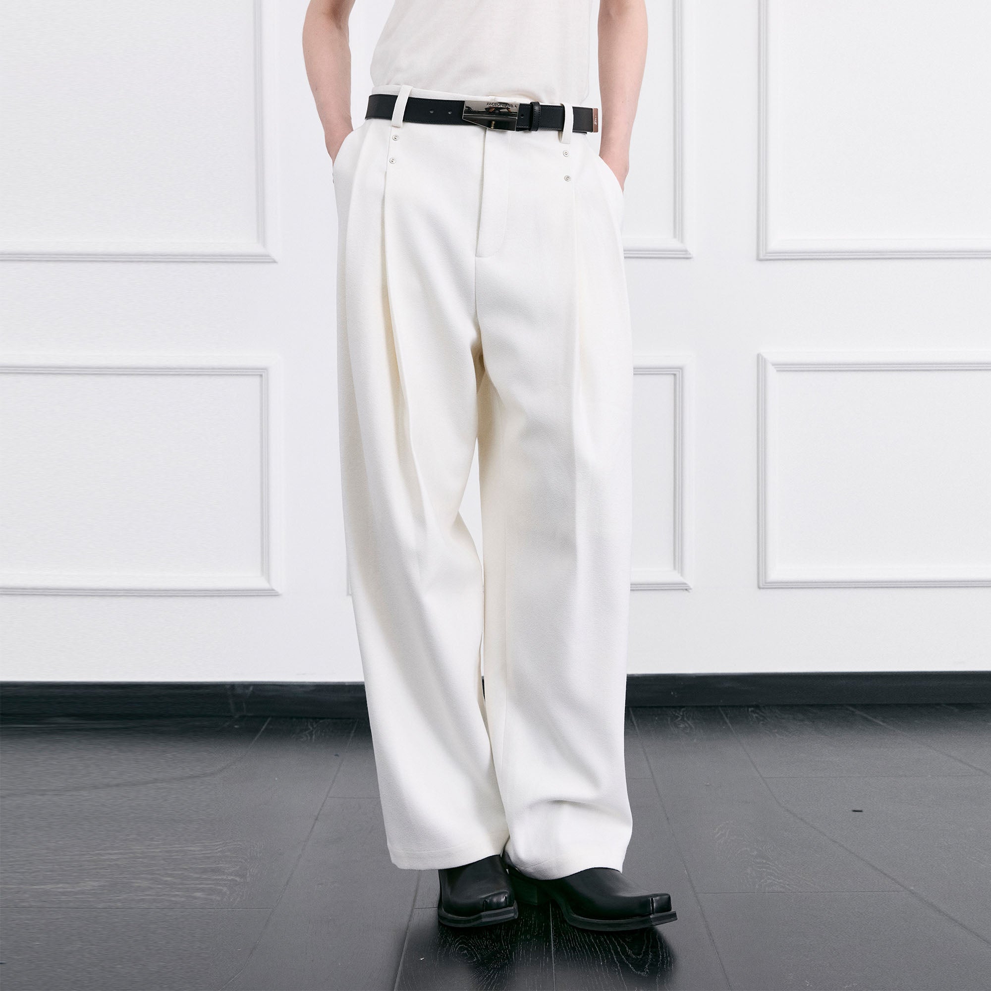 FACEONLAB Essential Wool-Blend Pleated Trousers, premium urban and streetwear designers apparel on PROJECTISR.com, FACEONLAB