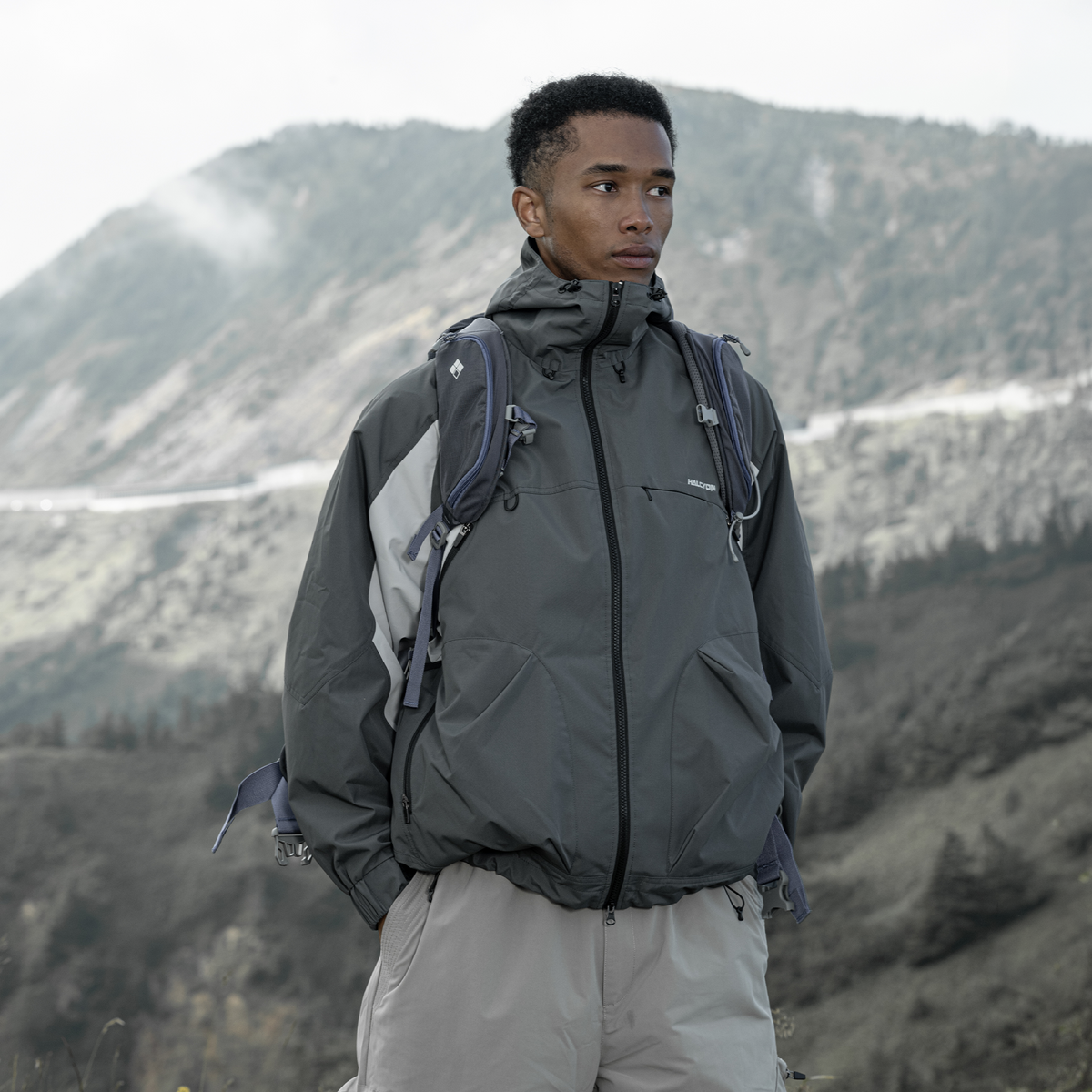 HALCYON Contrast Splash-Proof Hooded Windbreaker Jacket, premium urban and streetwear designers apparel on PROJECTISR.com, HALCYON