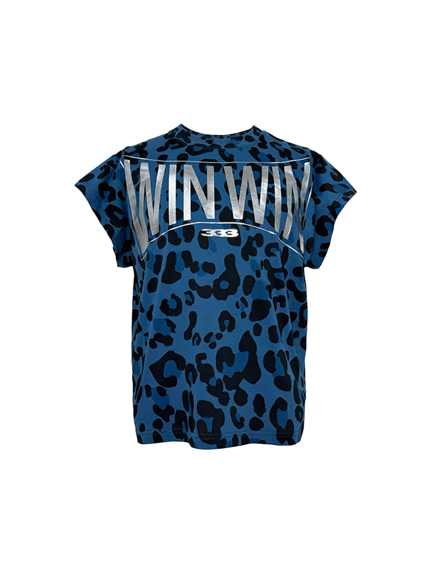 PCCVISION Contrast Leopard Crackled Foil Graphic T-Shirt, premium urban and streetwear designers apparel on PROJECTISR.com, PCCVISION