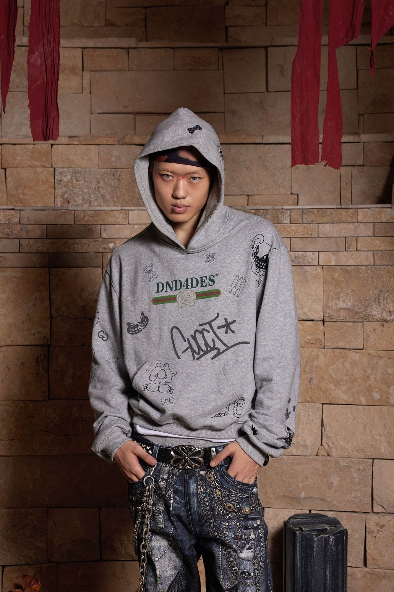 DND4DES Graffiti Bootleg Oversized Hoodie