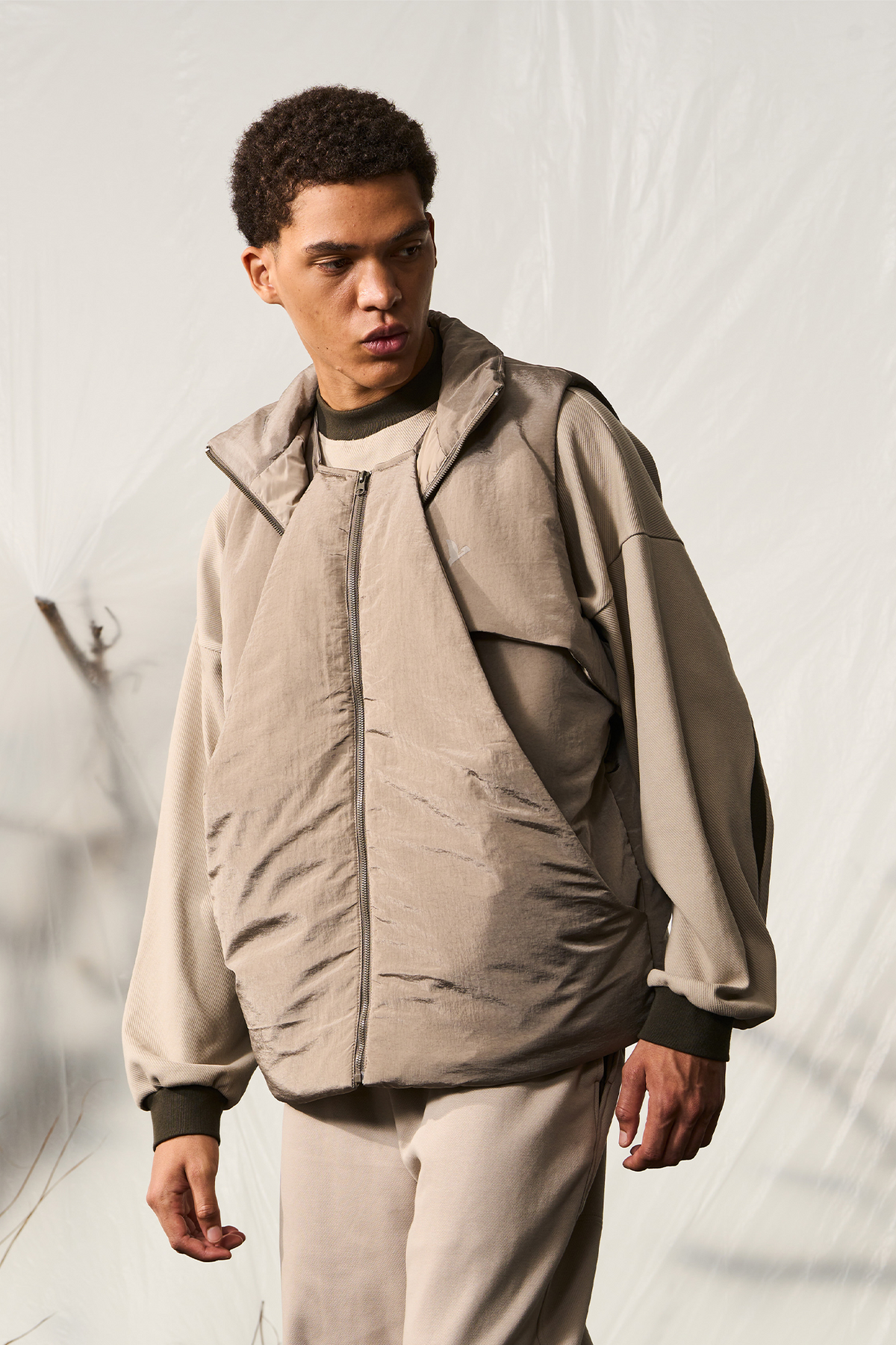 HALCYON Utility Stand-Collar Cotton-Padded Vest, premium urban and streetwear designers apparel on PROJECTISR.com, HALCYON