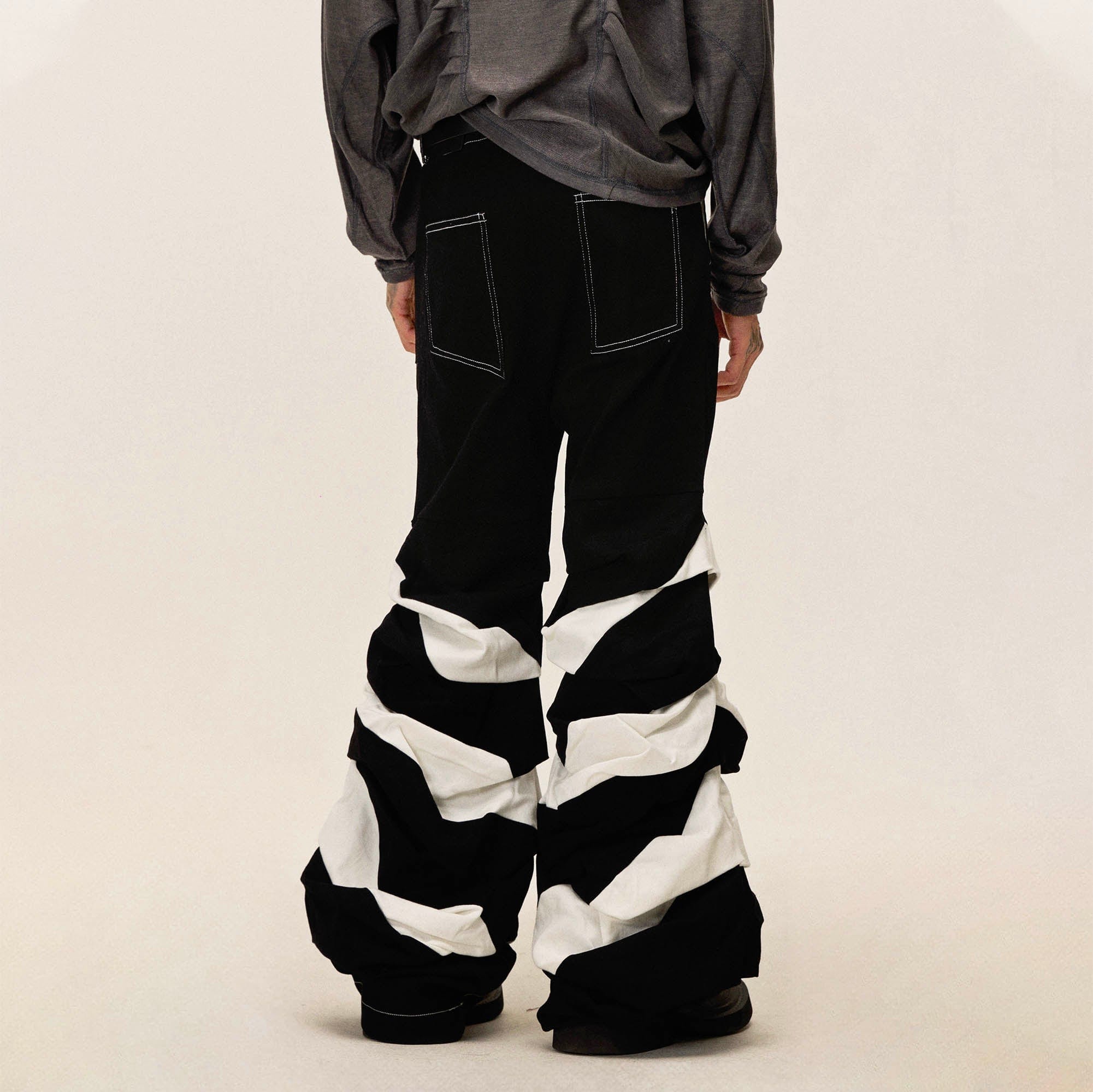 FLYERRER Stacked Contrast Paneled Flared Pants