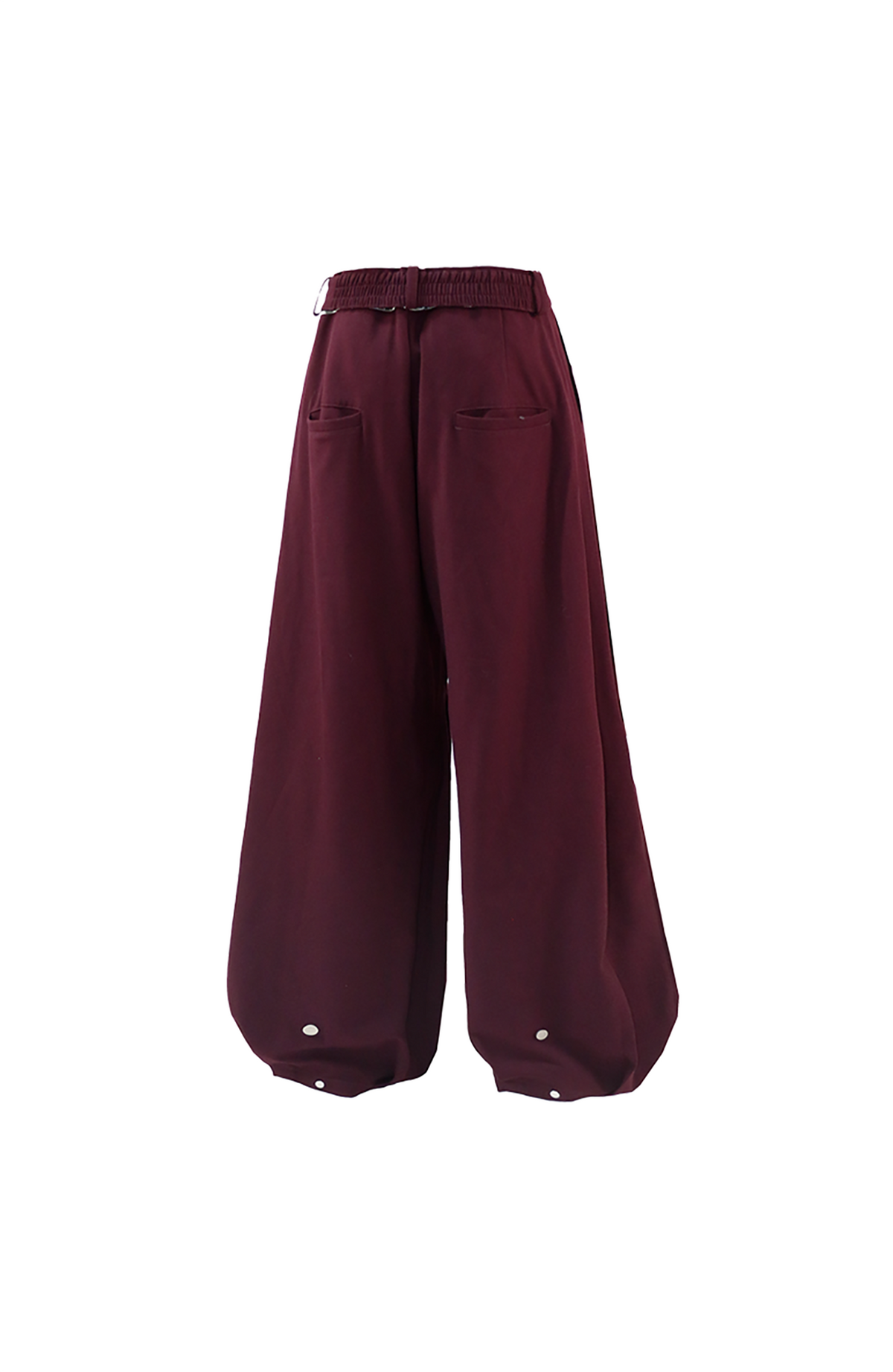 RELABEL Pleated Wide-Leg Elasticated Belt Trousers