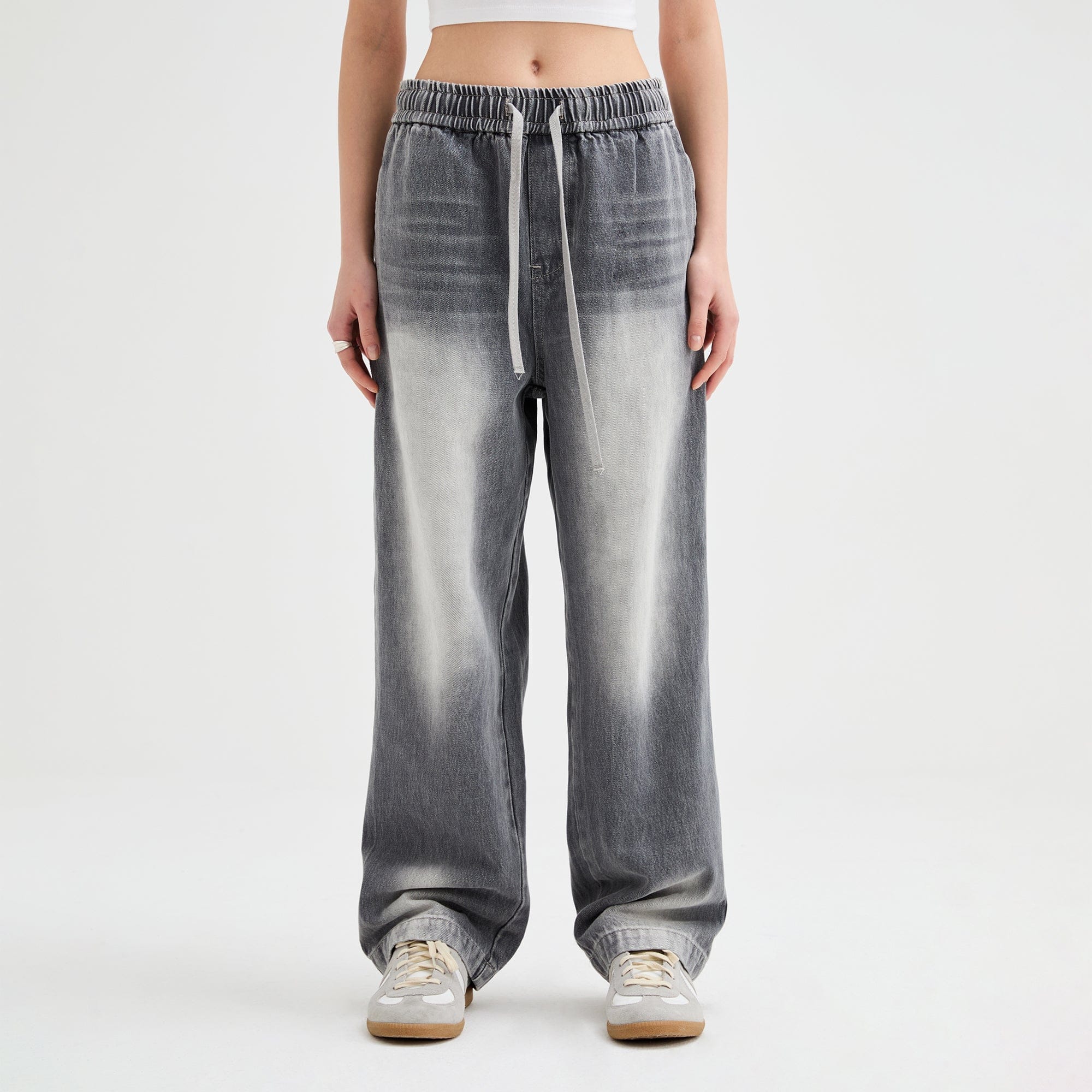 ORGANIC EMOTION Classic Washed Drawstring Jeans