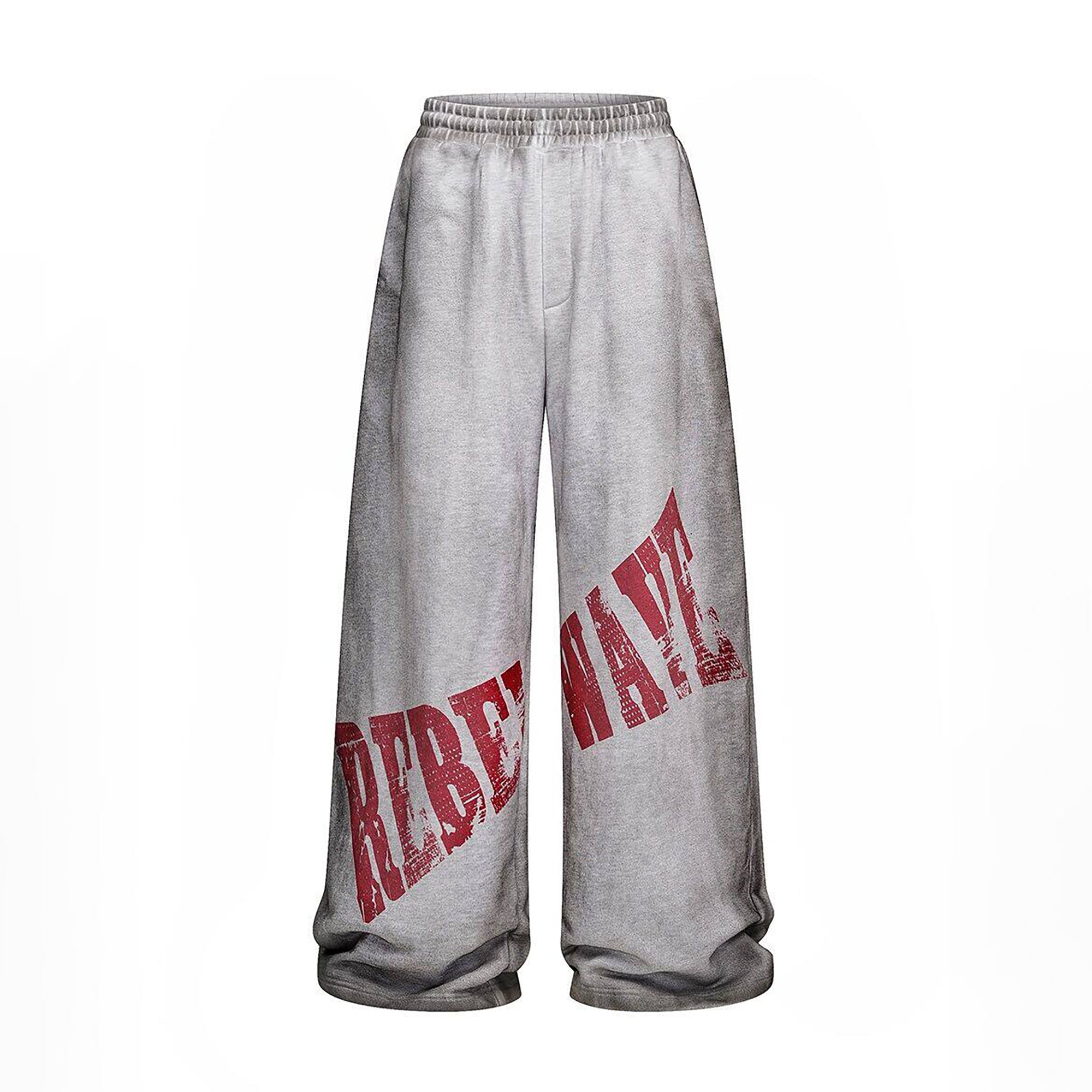 REBEL WAVE Dirty Wash Cross Graphic Sweatpants