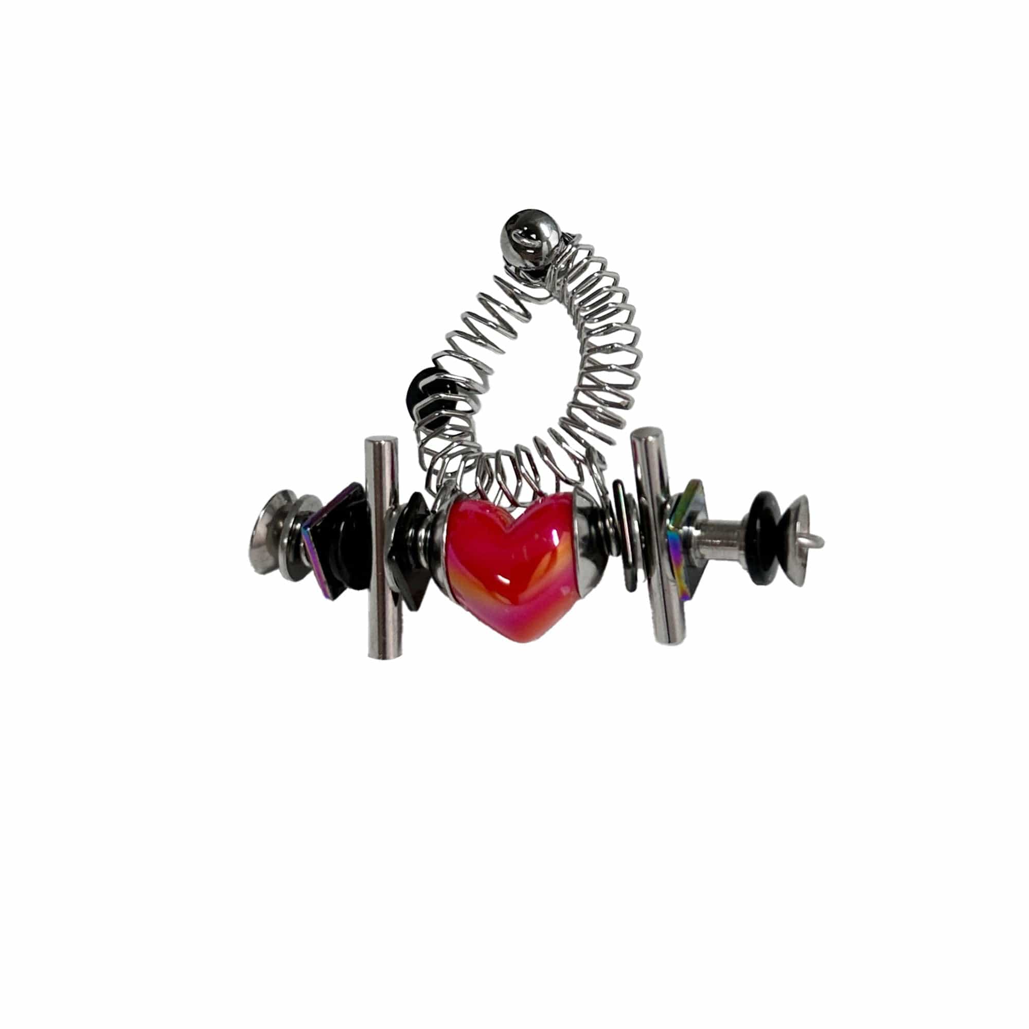 ILLUSORY Time Machine Neon Heart Spiral Coil Ring, premium urban and streetwear designers apparel on PROJECTISR.com, ILLUSORY