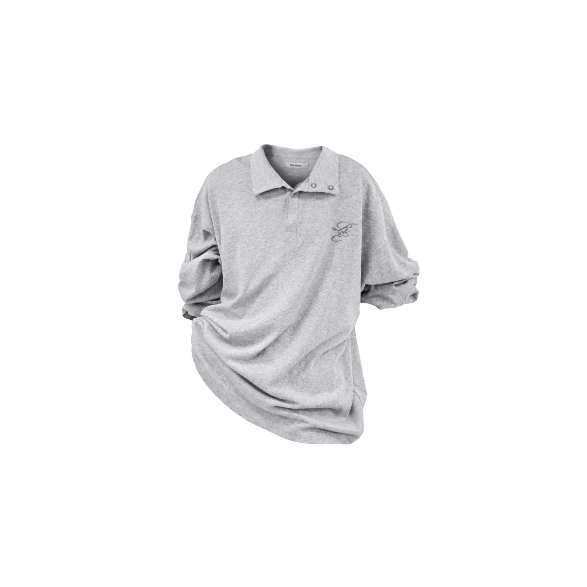 RELABEL Embroidered Magnetic Collar Polo Sweater