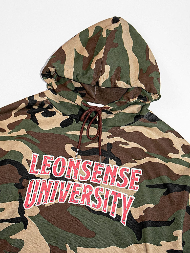 LEONSENSE Rivet Camouflage "University" Hoodie, premium urban and streetwear designers apparel on PROJECTISR.com, LEONSENSE