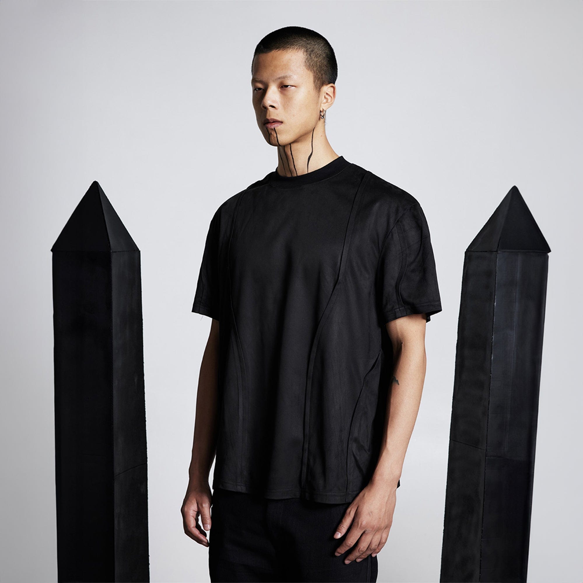 SSIN7 Suede Arc Spliced T-Shirt