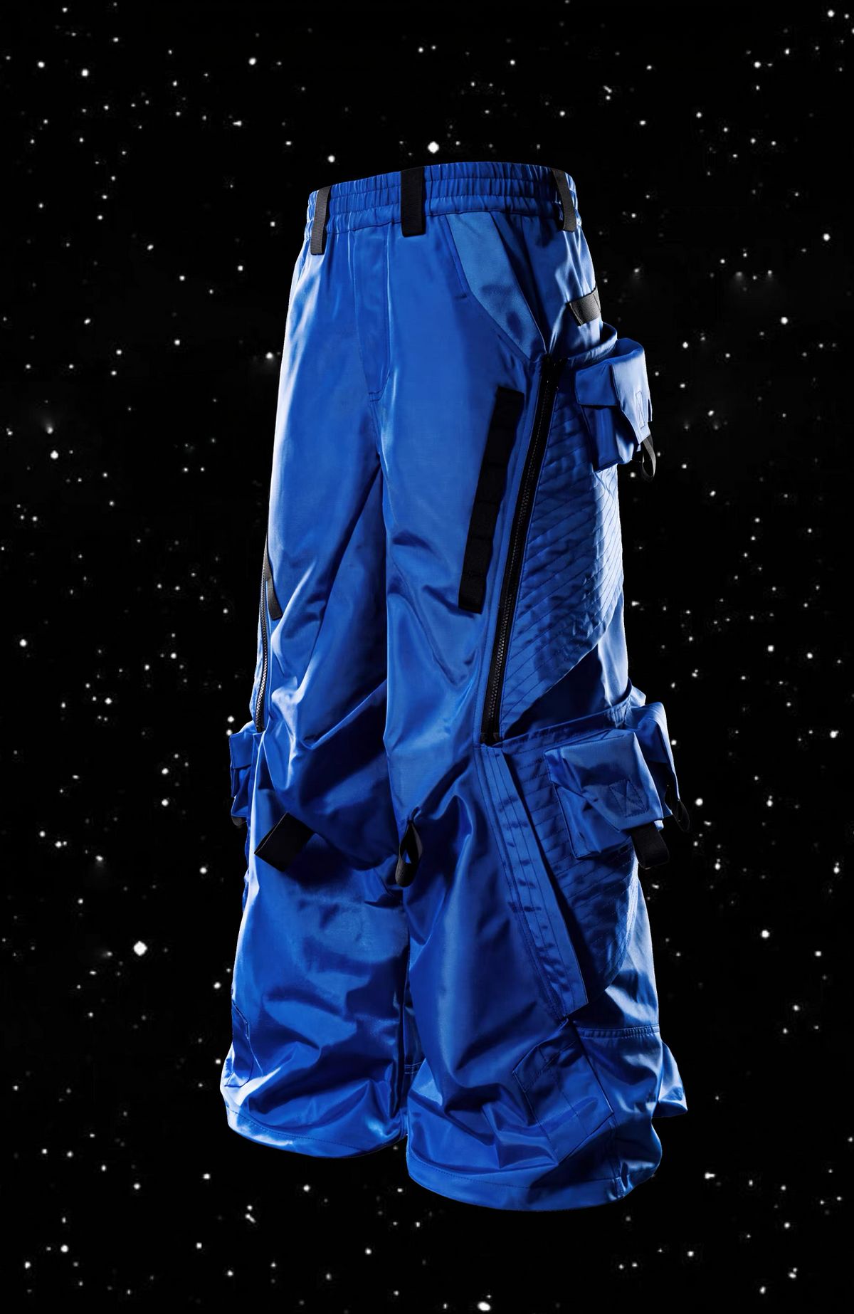 VANGUARDIA Multi-Pocket Nylon Wide-Leg Cargo Pants