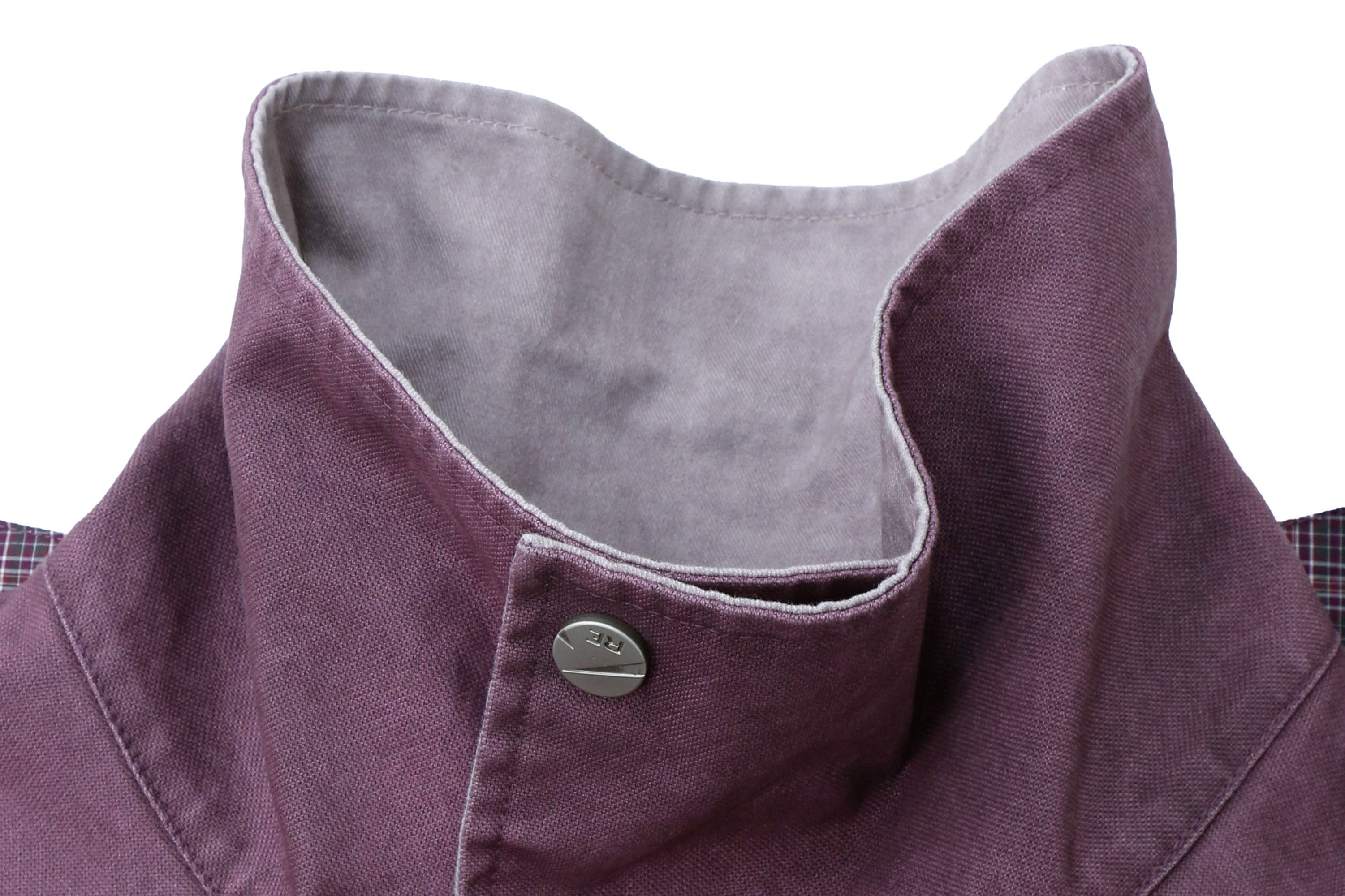 RELABEL Distressed Plaid Hood Oversized Jacket Purple, premium urban and streetwear designers apparel on PROJECTISR.com, RELABEL
