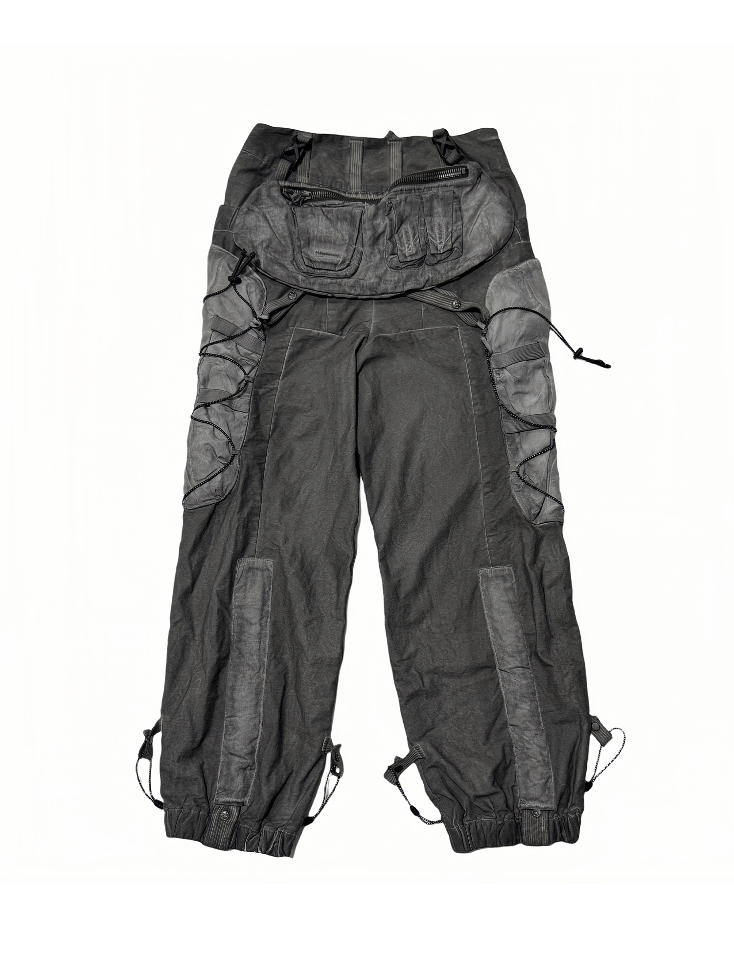 STEAM Washed Multi-Pocket Detachable Waist Bag Cargo Pants