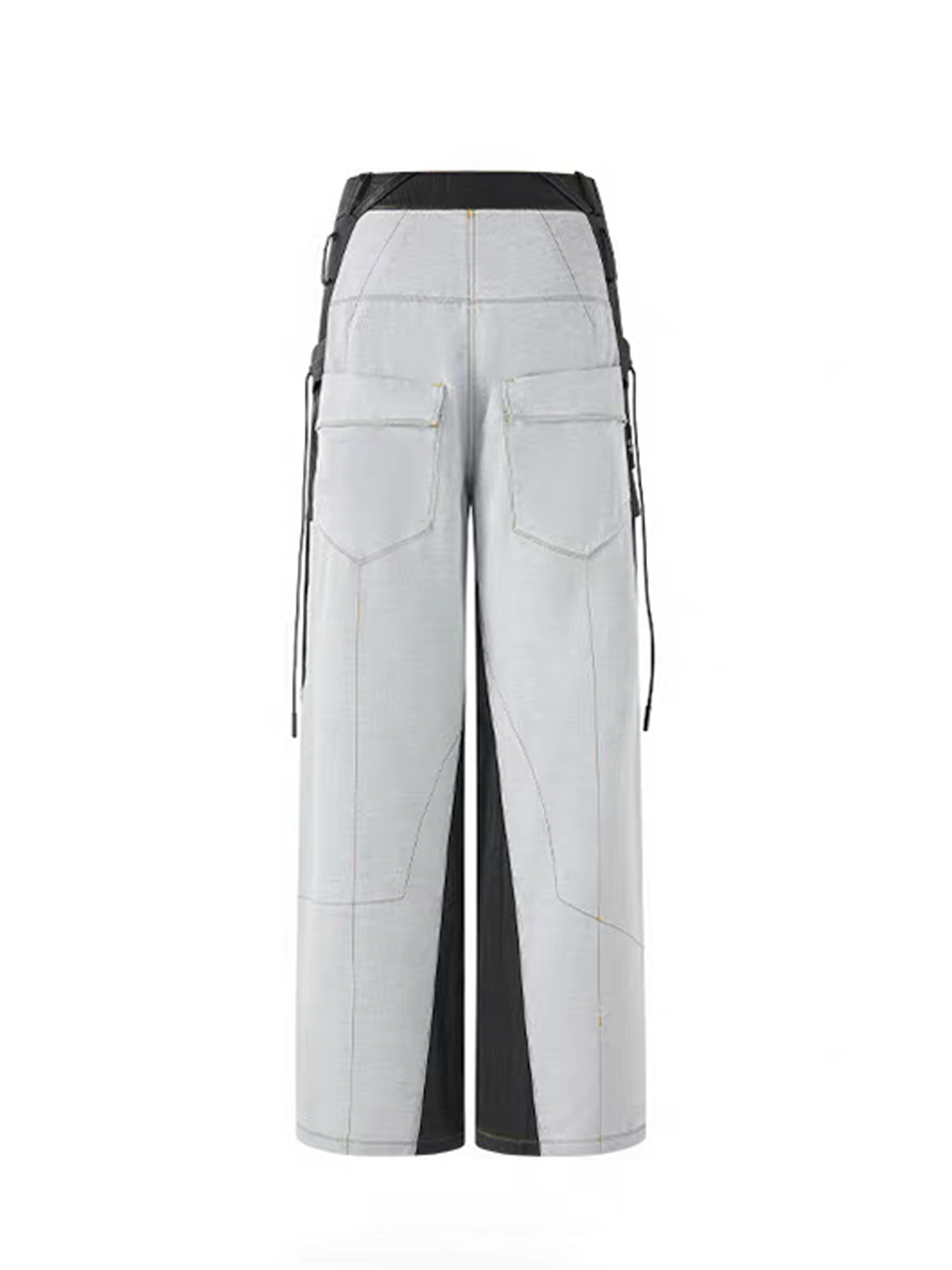 TIWILLTANG Contrast Stitch Paneled Wide-Leg Pants