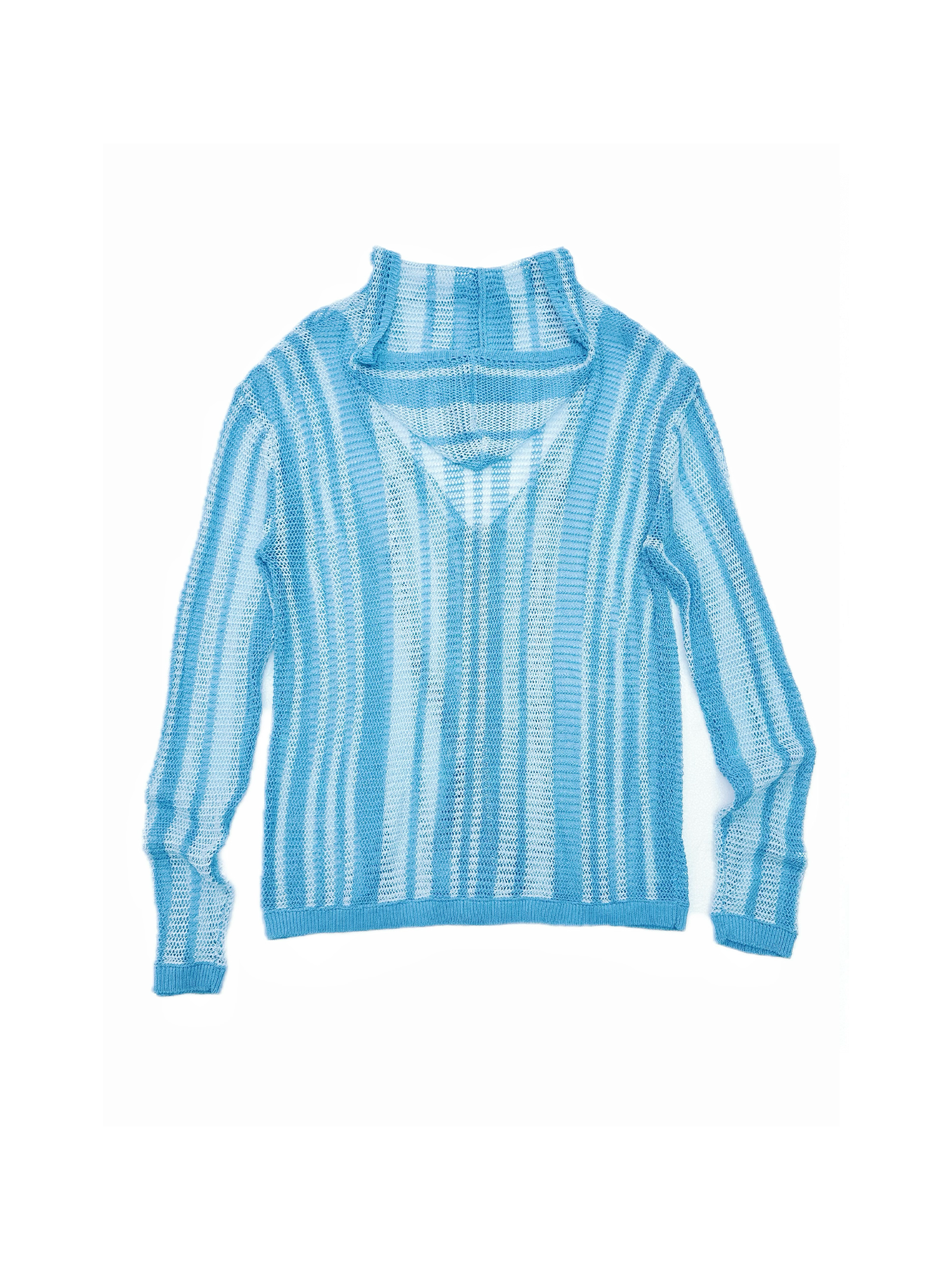 KADAKADA Striped Open-Knit Deep V Hooded Sweater, premium urban and streetwear designers apparel on PROJECTISR.com, KADAKADA