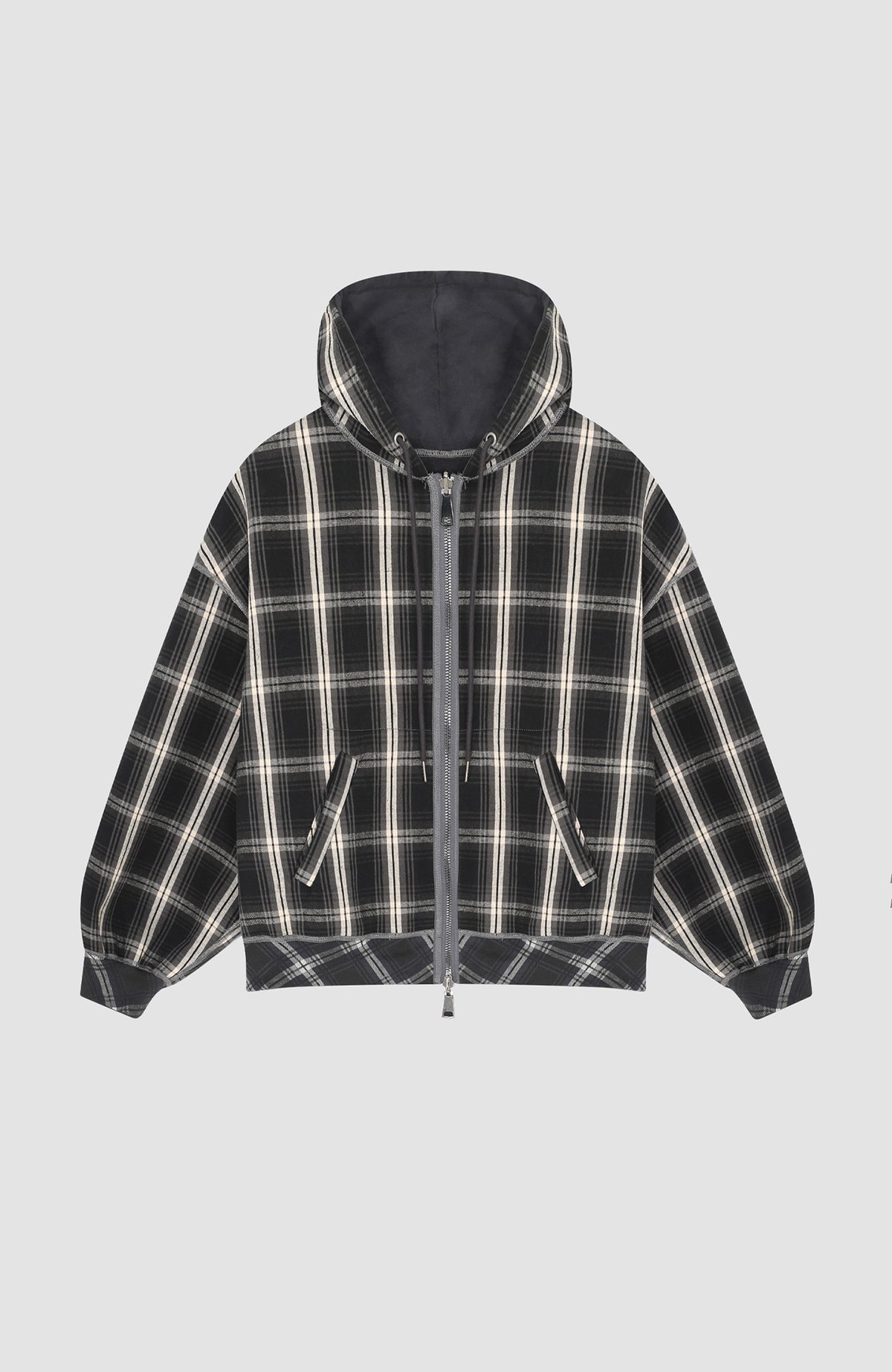 HAHAHA STUDIOS Plaid Reversible Hooded Jacket