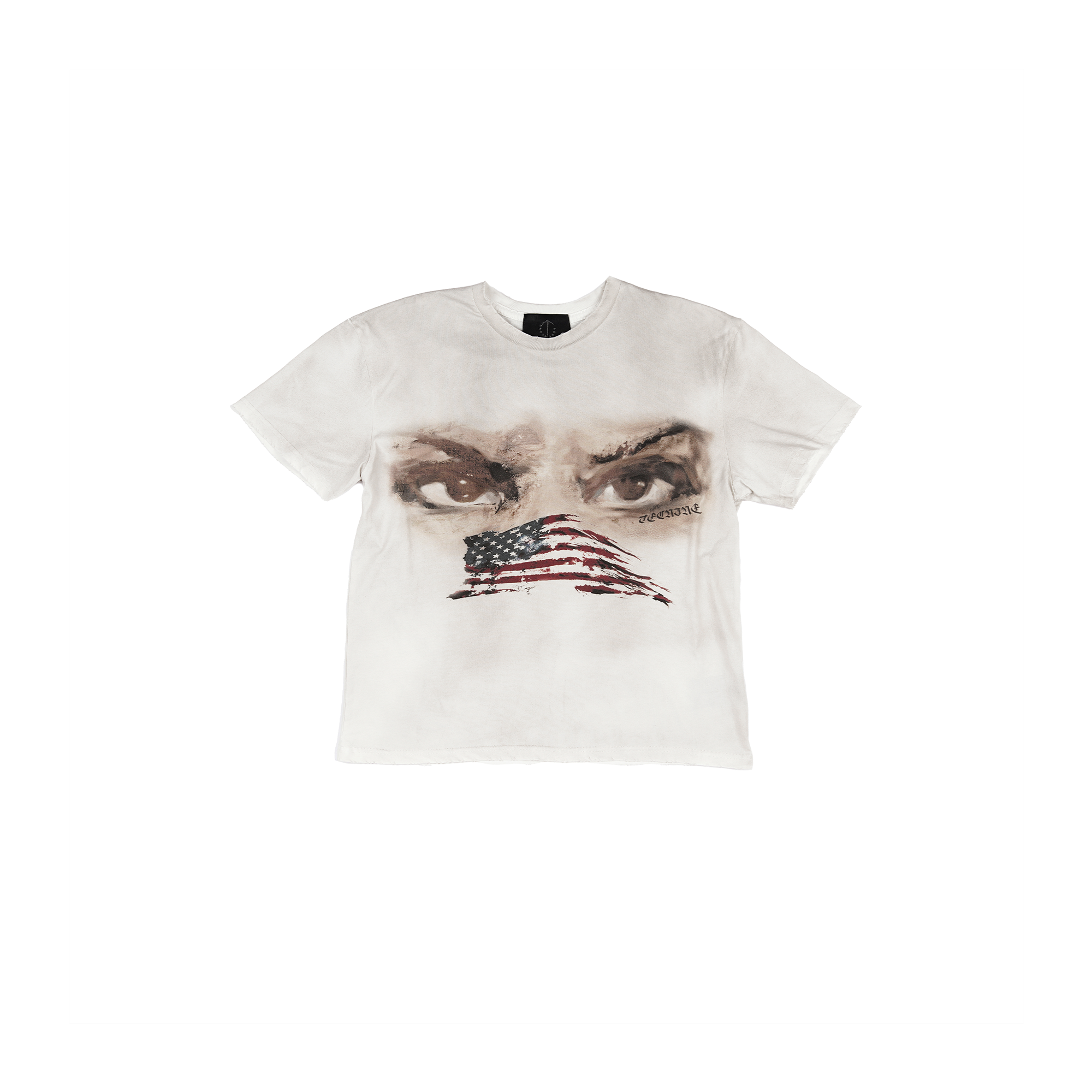 TECNINEGROUP Washed Distressed Eye Graphic T-Shirt