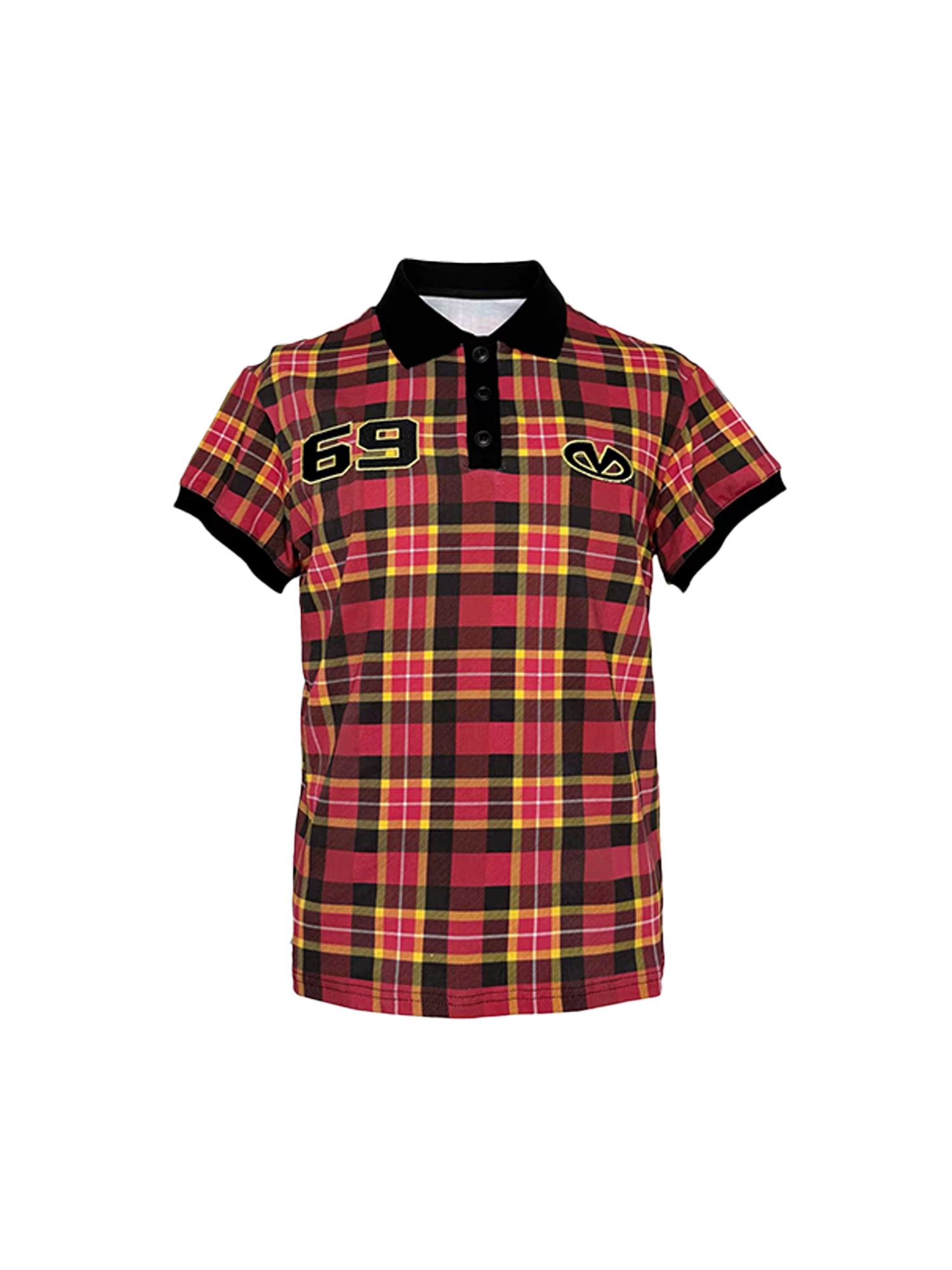 PCCVISION Plaid Glitter Graphic Polo T Shirt, premium urban and streetwear designers apparel on PROJECTISR.com, PCCVISION