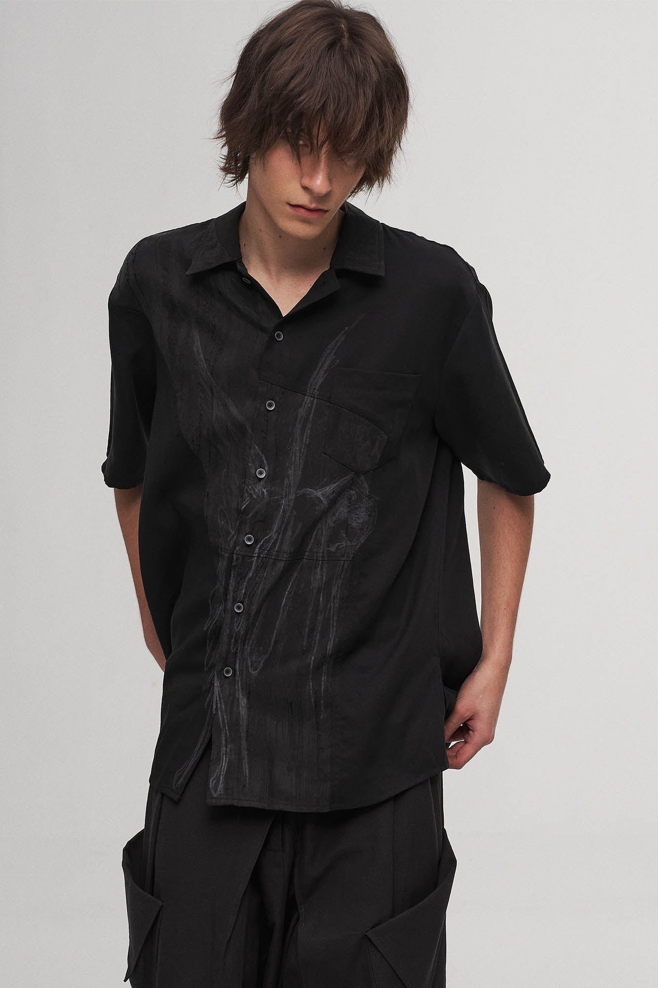 ILNya Nieternite Nifutur Dark Angel Paneled Half Shirt, premium urban and streetwear designers apparel on PROJECTISR.com, ILNya Nieternite Nifutur