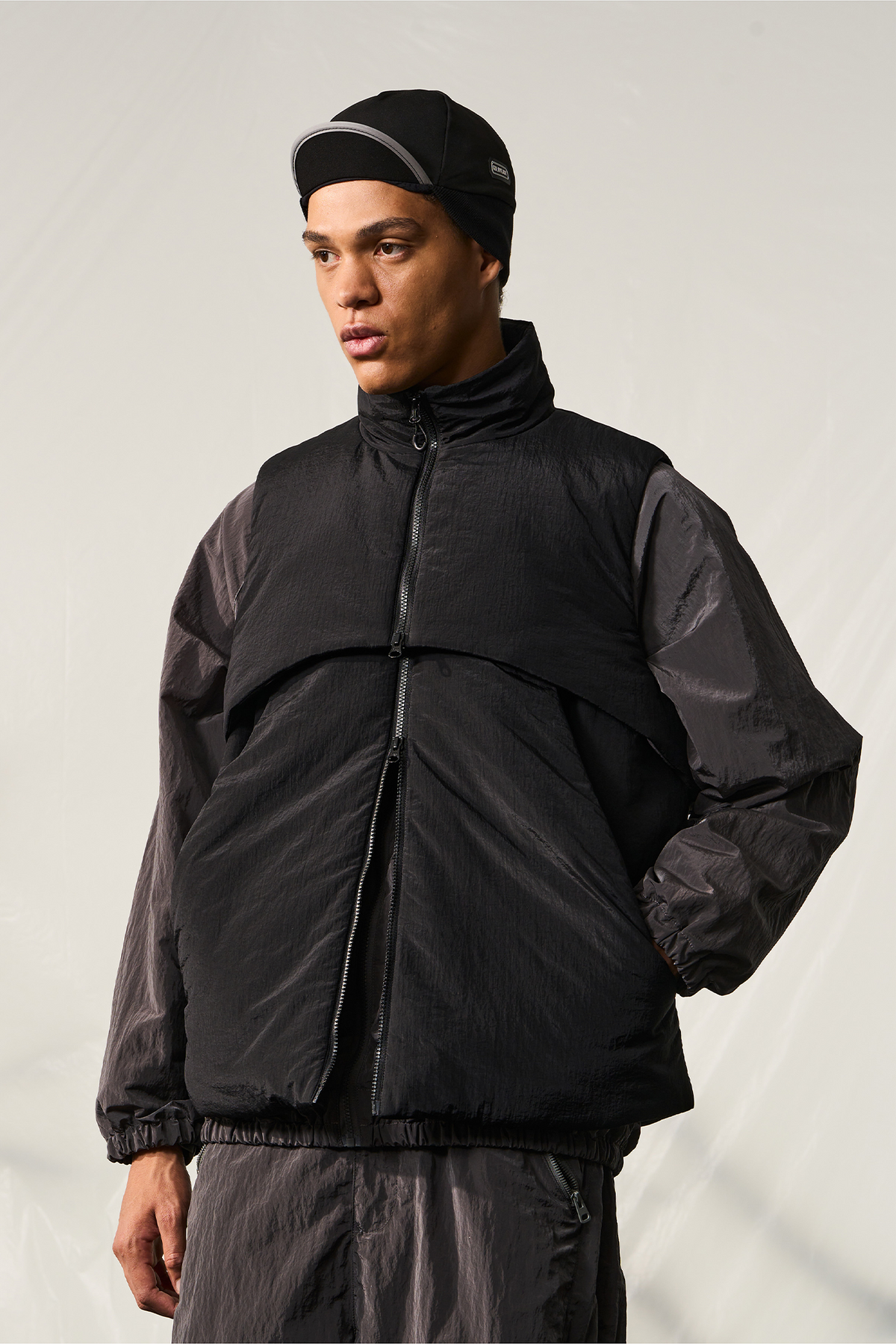 HALCYON Utility Stand-Collar Cotton-Padded Vest, premium urban and streetwear designers apparel on PROJECTISR.com, HALCYON