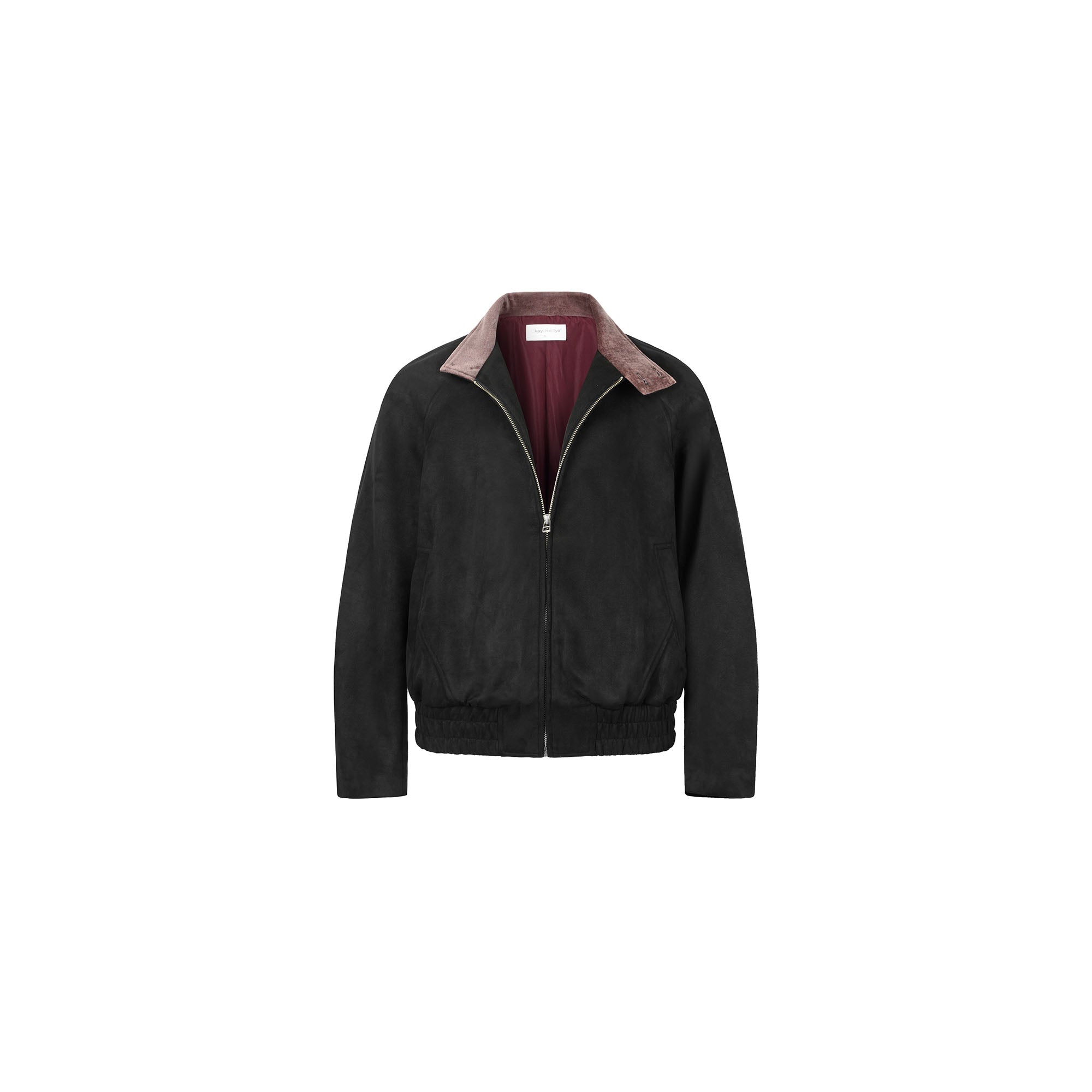 OKAYTHXBYE Contrast Collar Suede Jacket