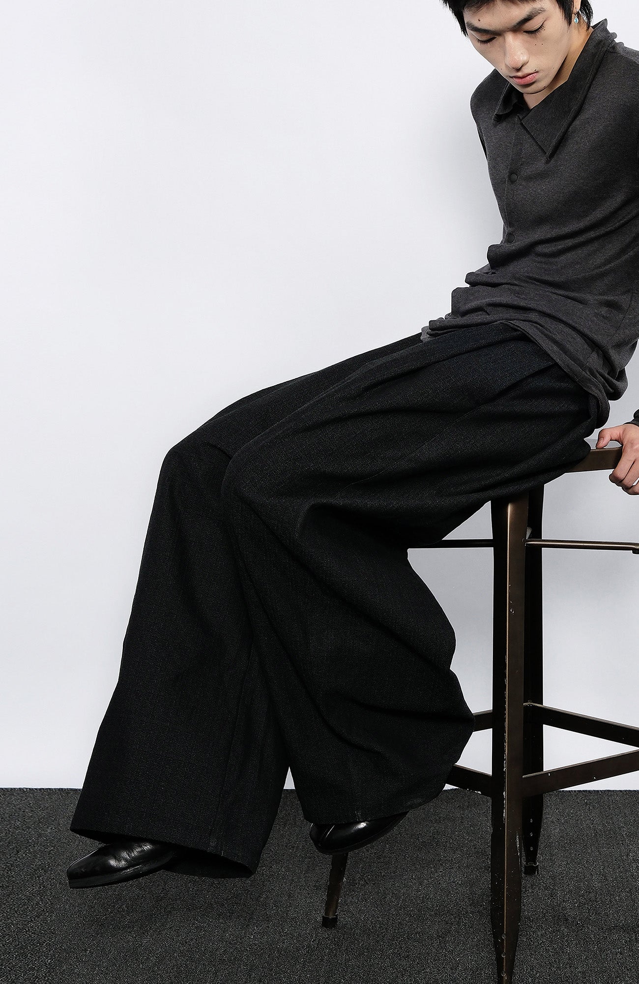 7440 37 1 Symmetrical Pleats Drop-Crotch Jeans, premium urban and streetwear designers apparel on PROJECTISR.com, 7440 37 1