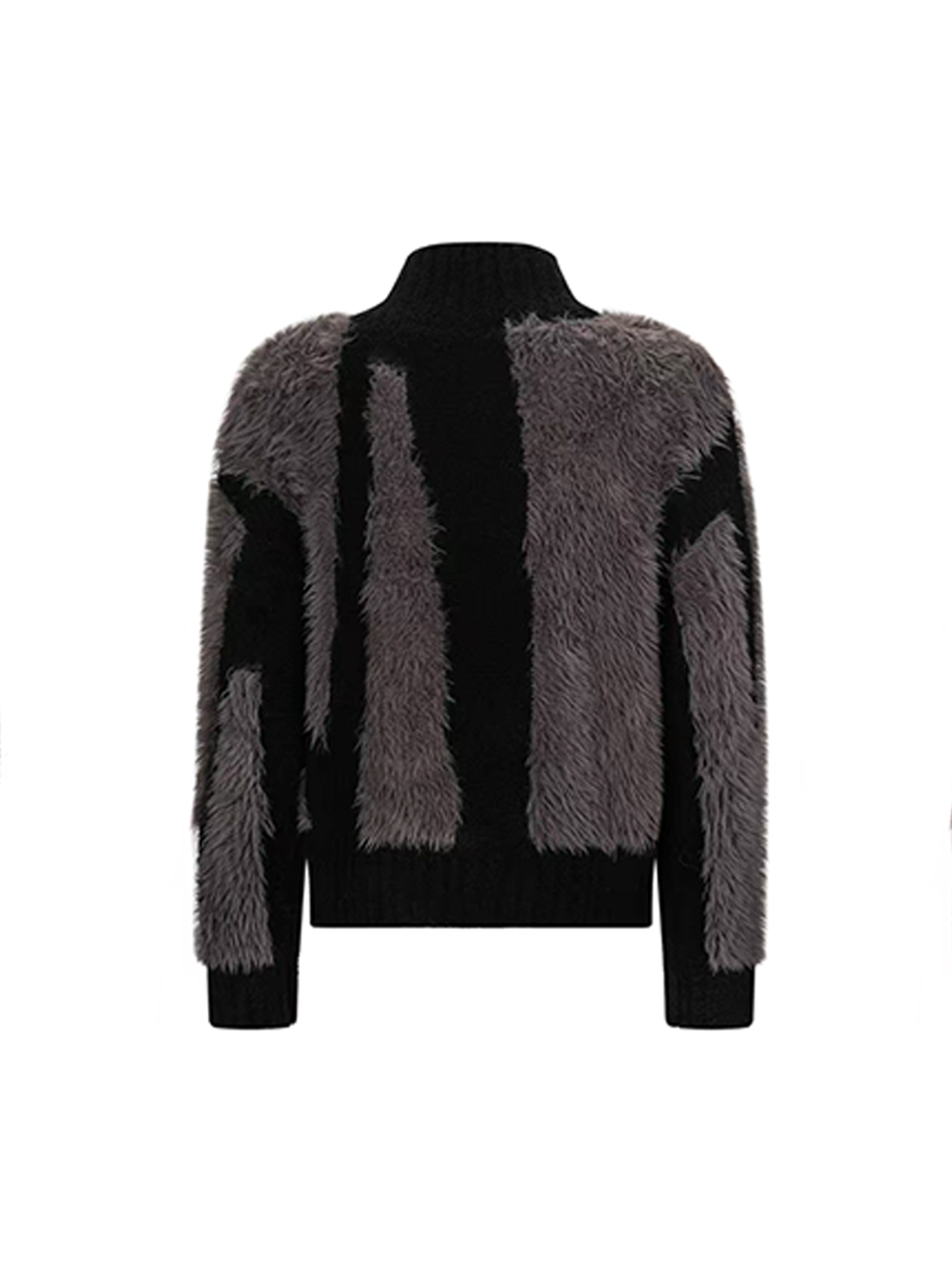 TIWILLTANG Fuzzy Faux-Mink Contrast Sweater