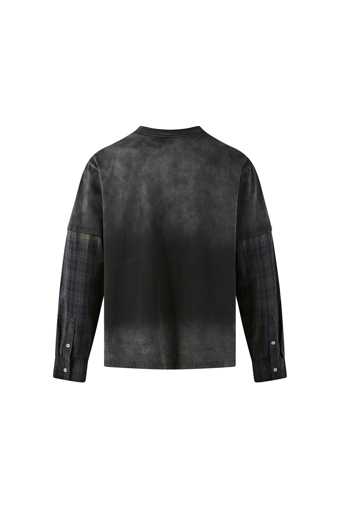 PASET Henley Portrait Graphic Layered Sweatshirt