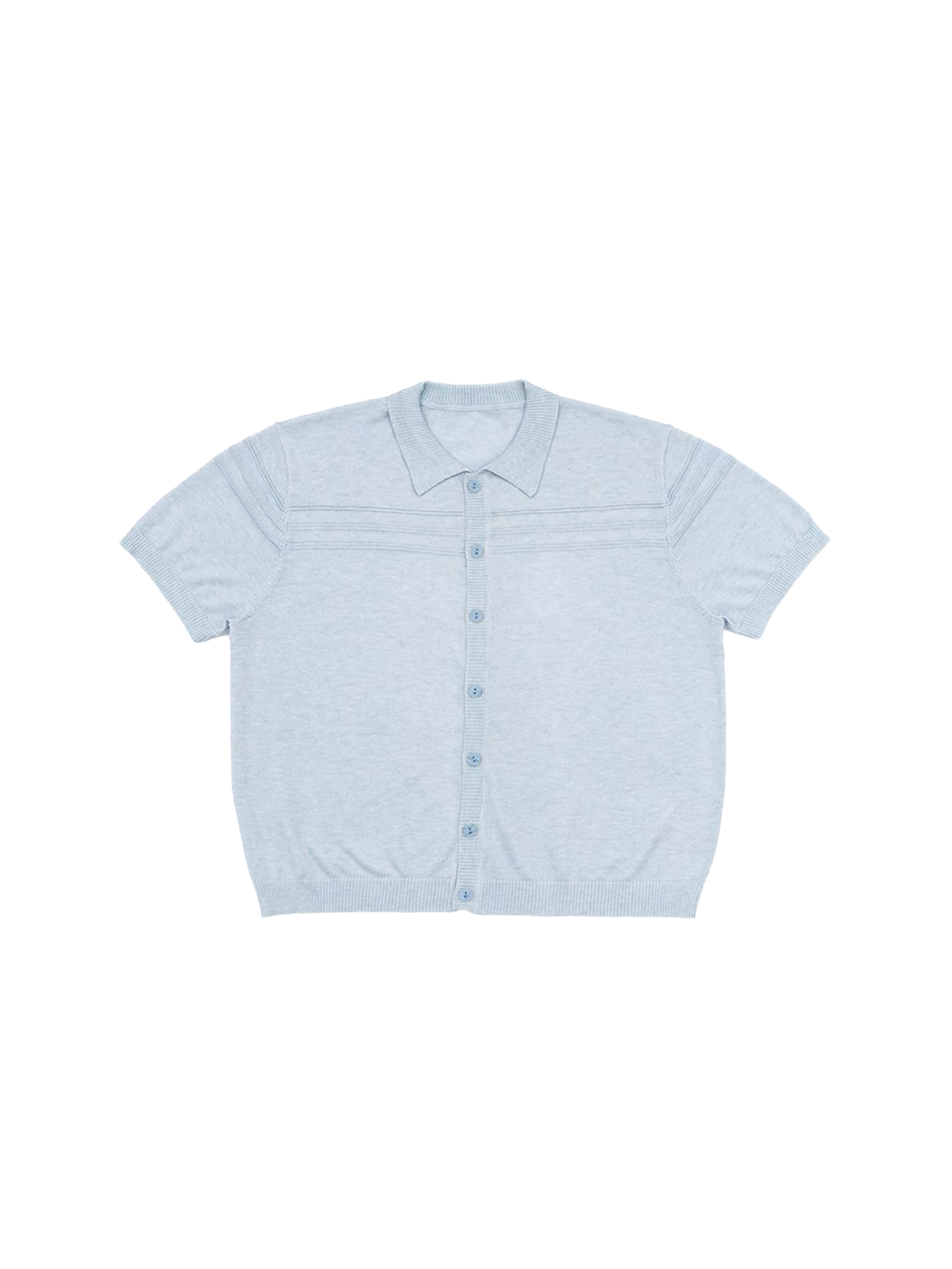 IN EXISTENCE Jacquard-Trim Wool-Blend Knit Half Shirt, premium urban and streetwear designers apparel on PROJECTISR.com, IN EXISTENCE
