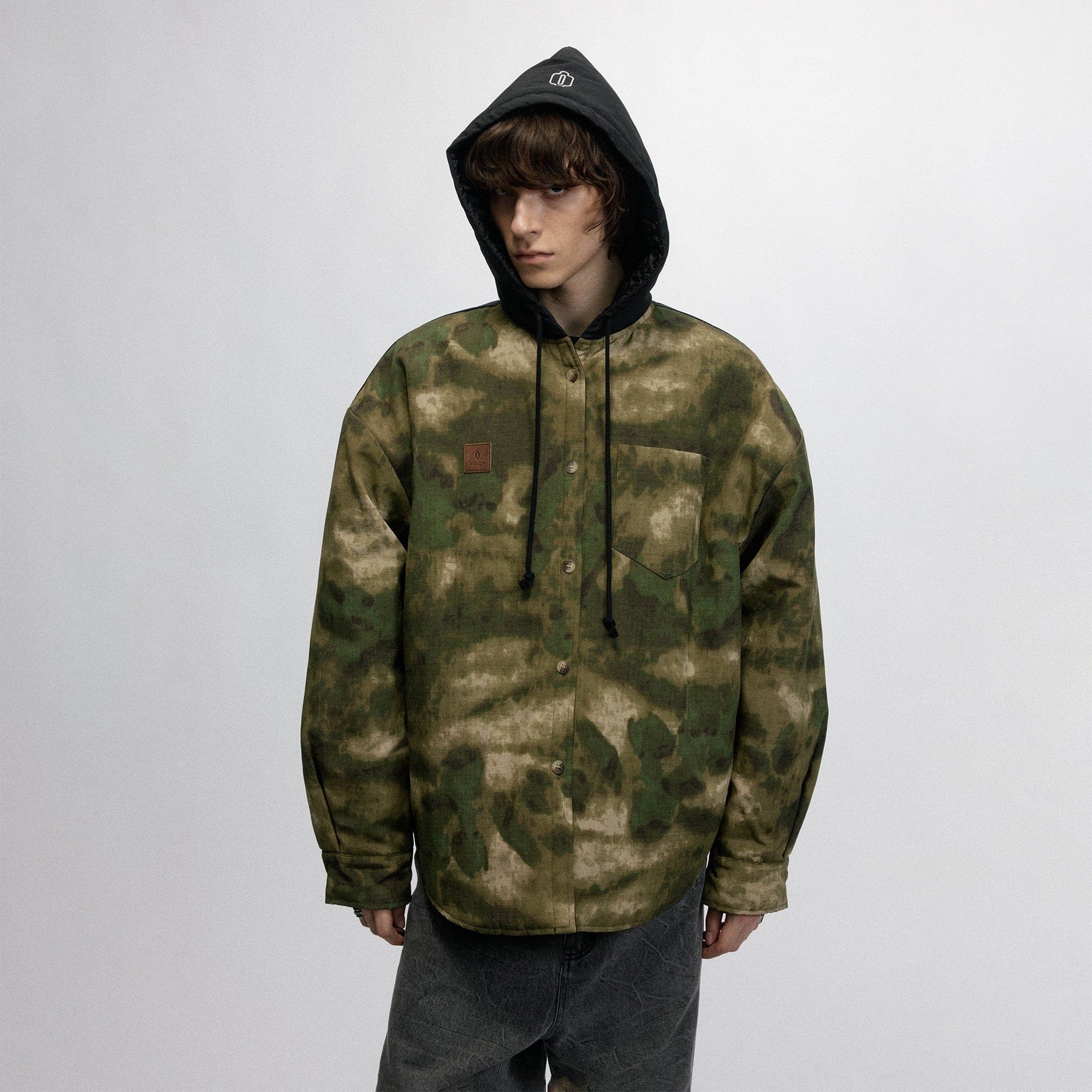 OVDY Tie-Dye Camo Hooded Puffer Jacket