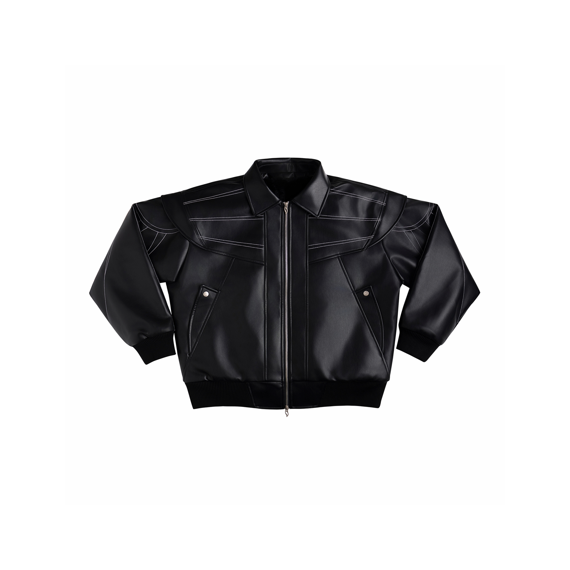 ESAIAS Deconstructed Stitch PU Jacket