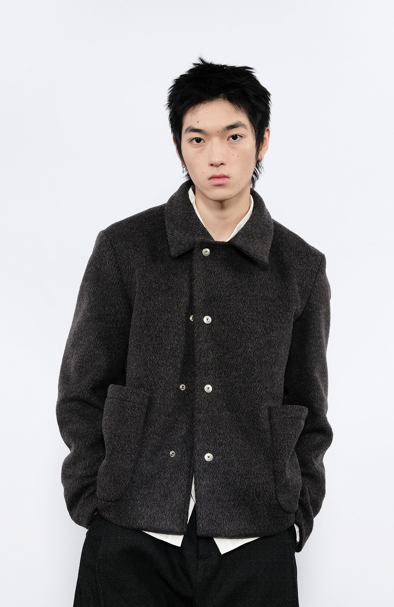 7440 37 1 Flap Pockets Wool-Blend Jacket, premium urban and streetwear designers apparel on PROJECTISR.com, 7440 37 1