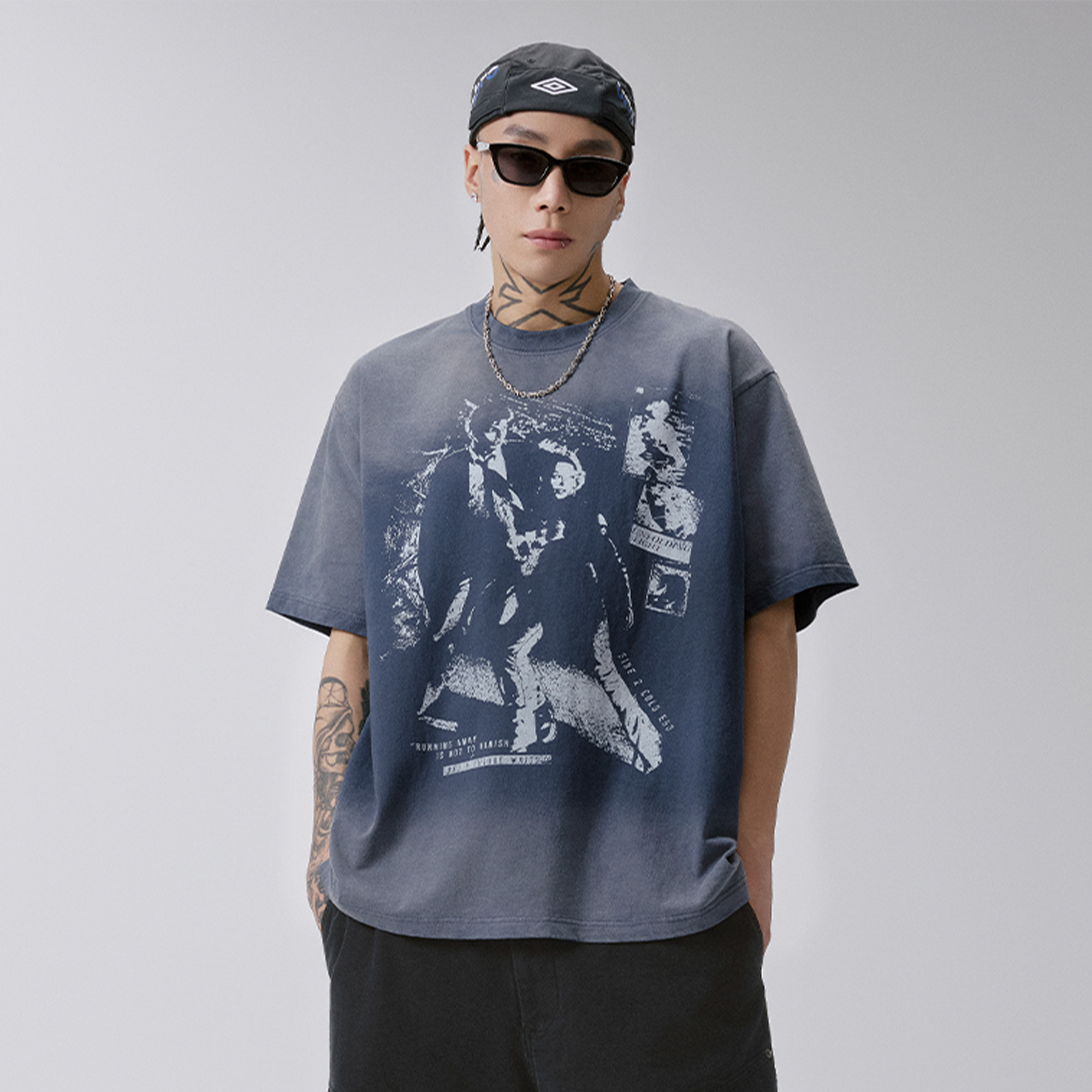 F2CE Gradient Washed Portrait Graphic T-Shirt