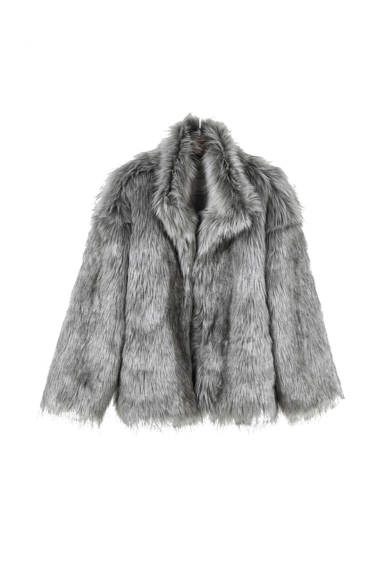 VANN VALRENCÉ Plush-Collar Volume-Fit Faux Fur Coat