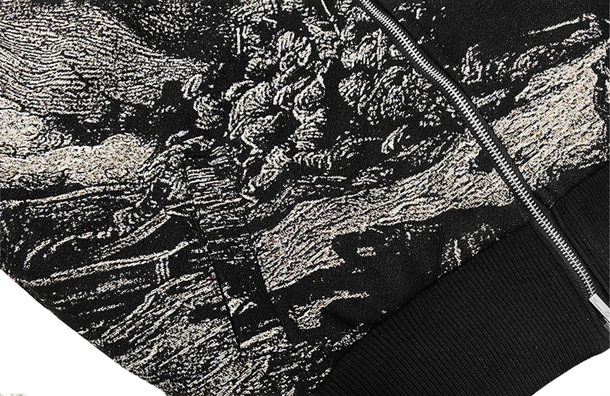 WANNA LAB Leviathan Embroidered Jacquard Bomber Jacket