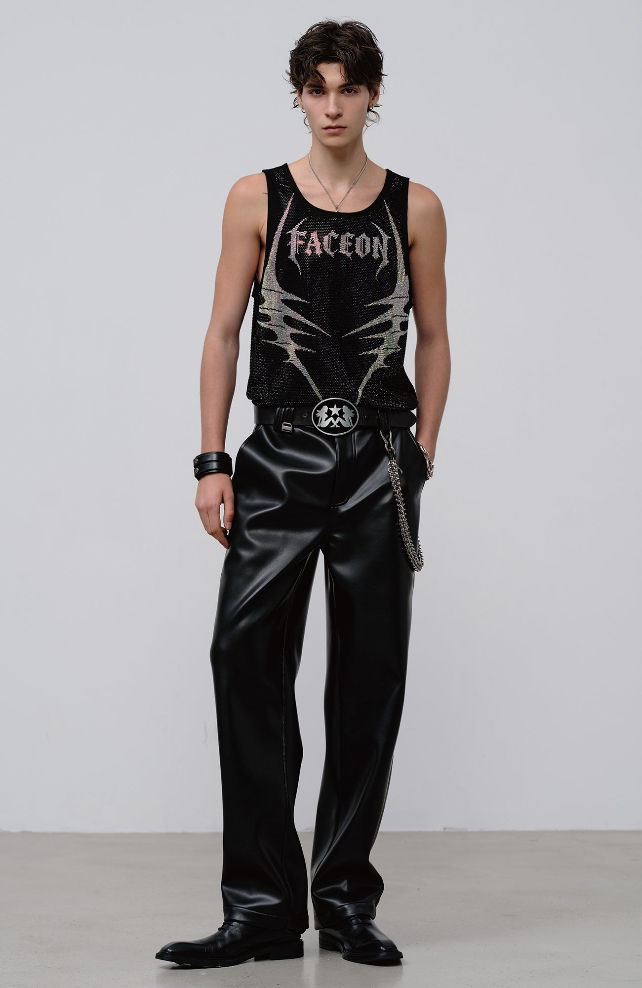 FACEONLAB Venom Diamond Punk Tank Black, premium urban and streetwear designers apparel on PROJECTISR.com, FACEONLAB