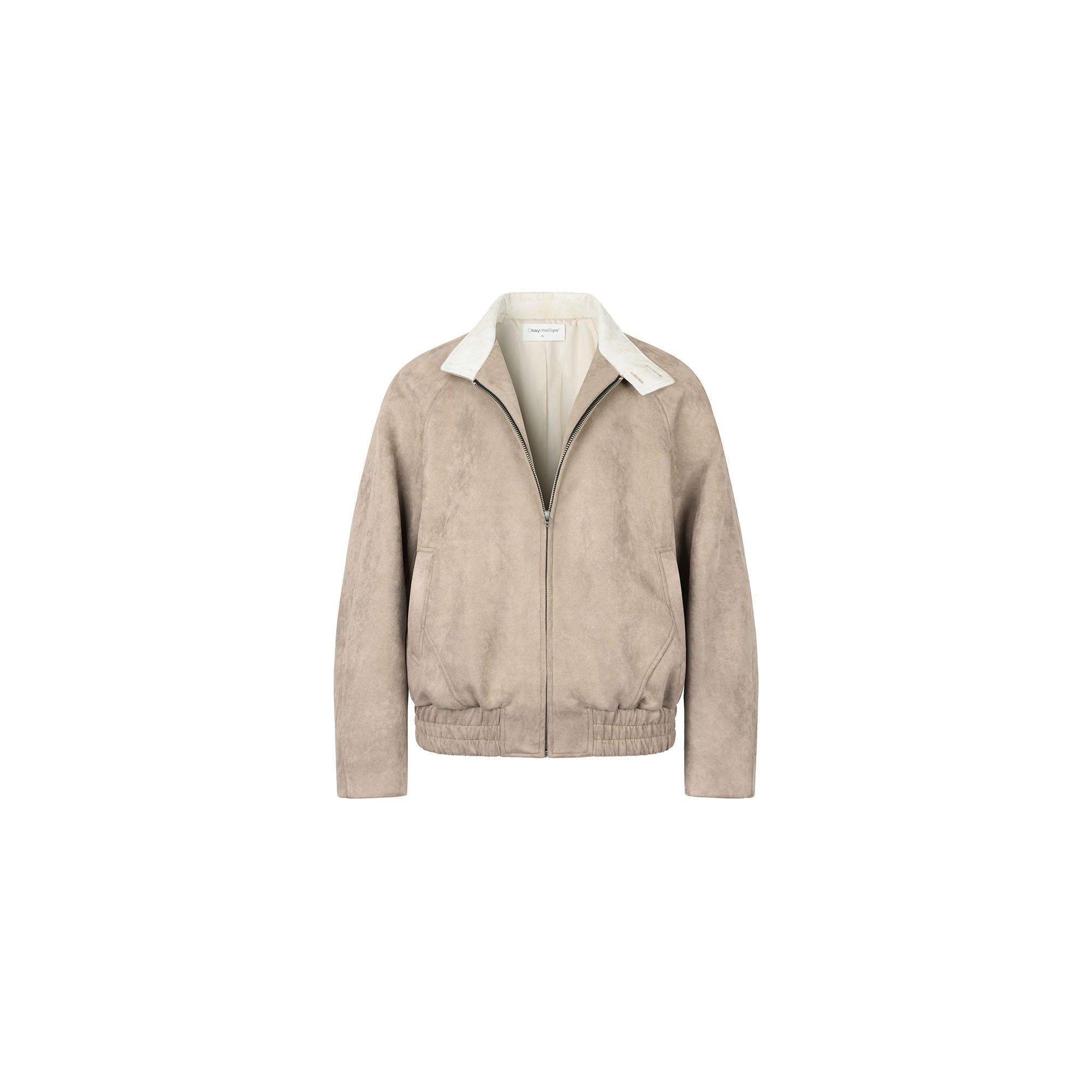 OKAYTHXBYE Contrast Collar Suede Jacket