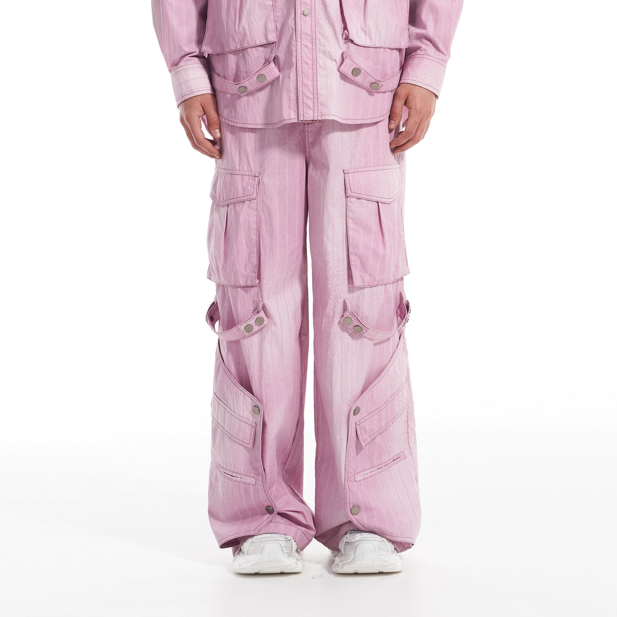 VANN VALRENCE Strap-Wrapped Striped Multi-Pocket Cargo Pants, premium urban and streetwear designers apparel on PROJECTISR.com, VANN VALRENCE